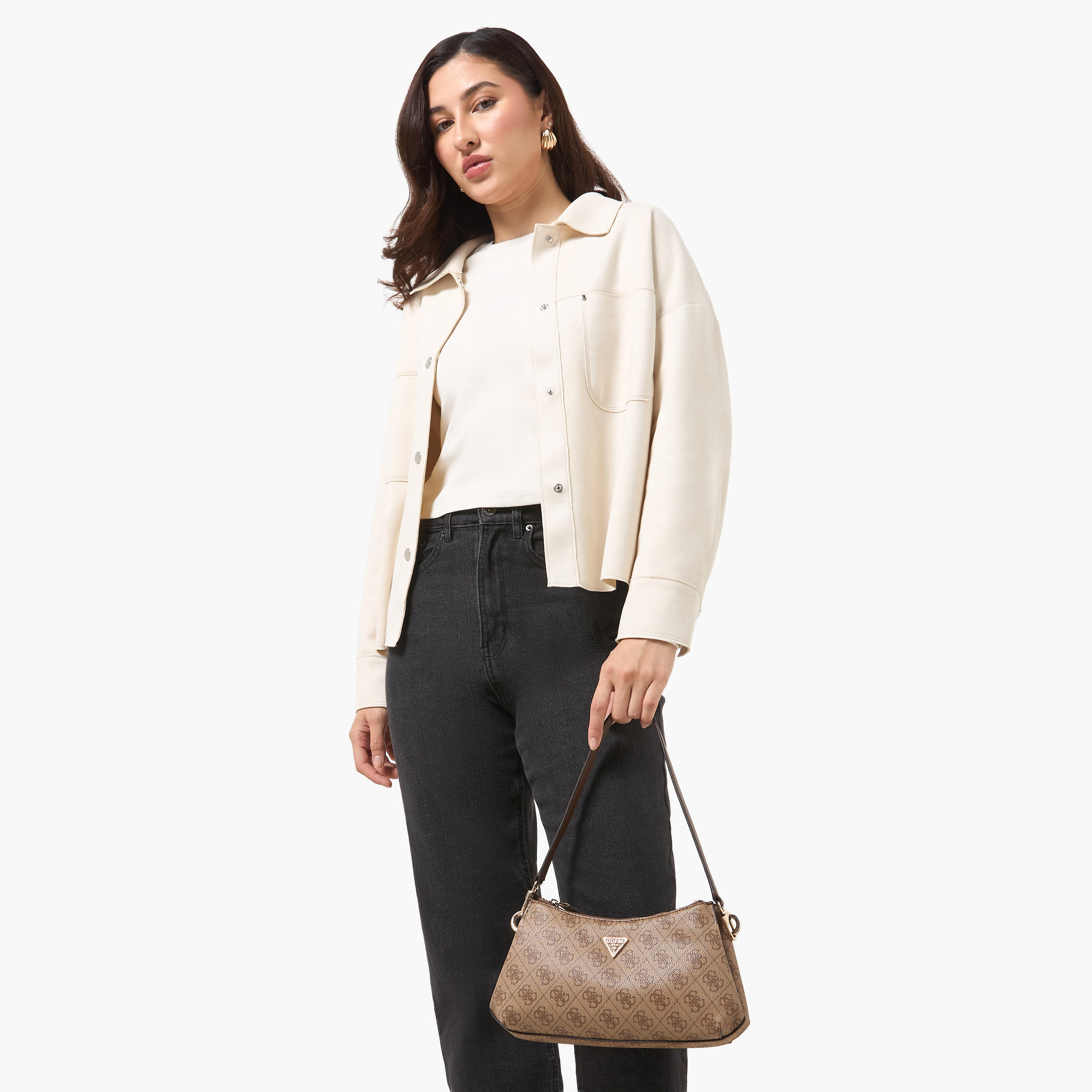 Guess Noelle II Monogram Texture Shoulder Bag with Detachable Strap-women-bagsandwallets-handbags-image-8