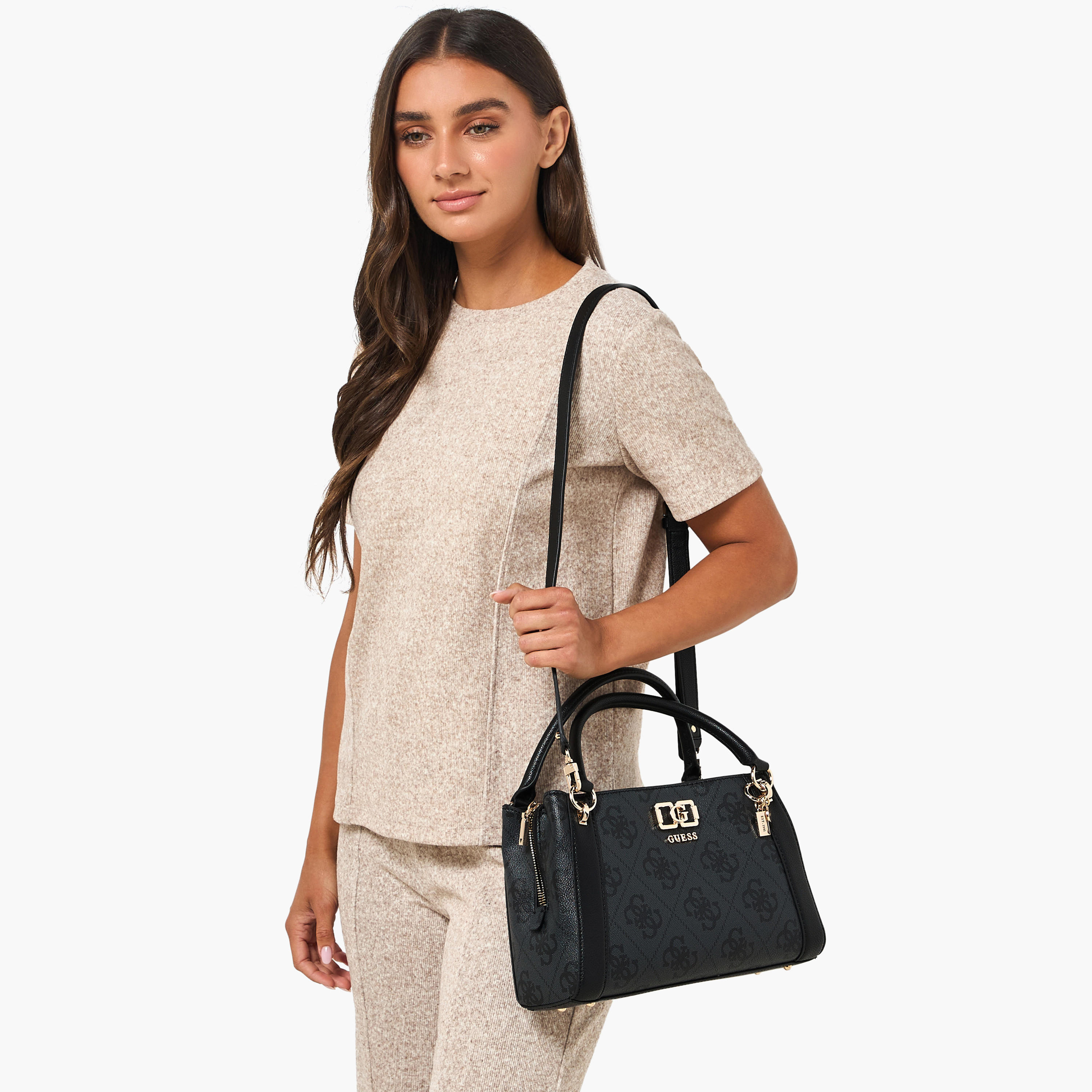Guess Karnilla Monogram Print Tote Bag with Zip Closure-women-bagsandwallets-handbags-image-2