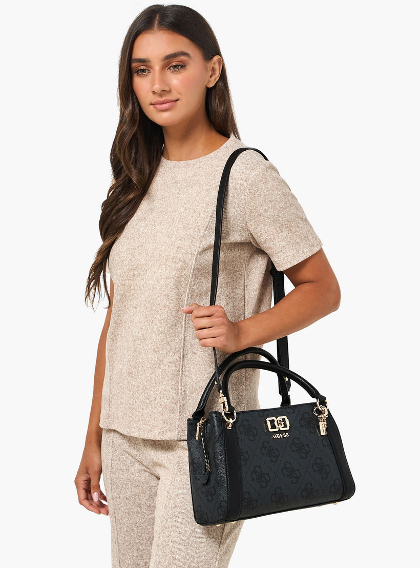 Guess Karnilla Monogram Print Tote Bag with Zip Closure-women-bagsandwallets-handbags-image-2