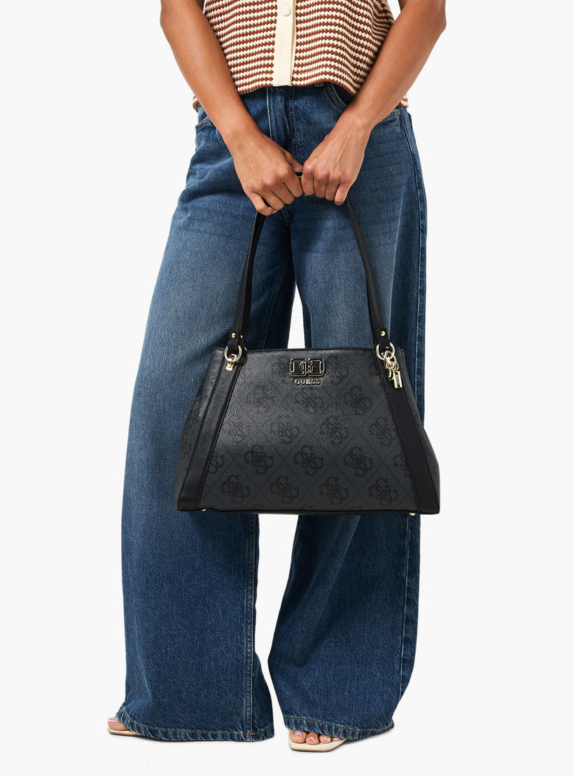 Guess Karnilla Monogram Print Tote Bag with Double Handle-women-bagsandwallets-handbags-image-2