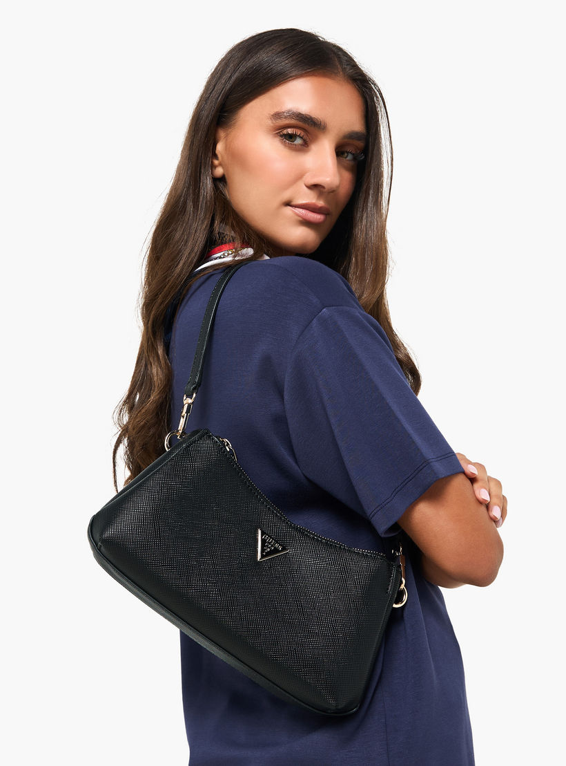 Guess Noelle II Textured Shoulder Bag with Zip Closure-women-bagsandwallets-handbags-image-2