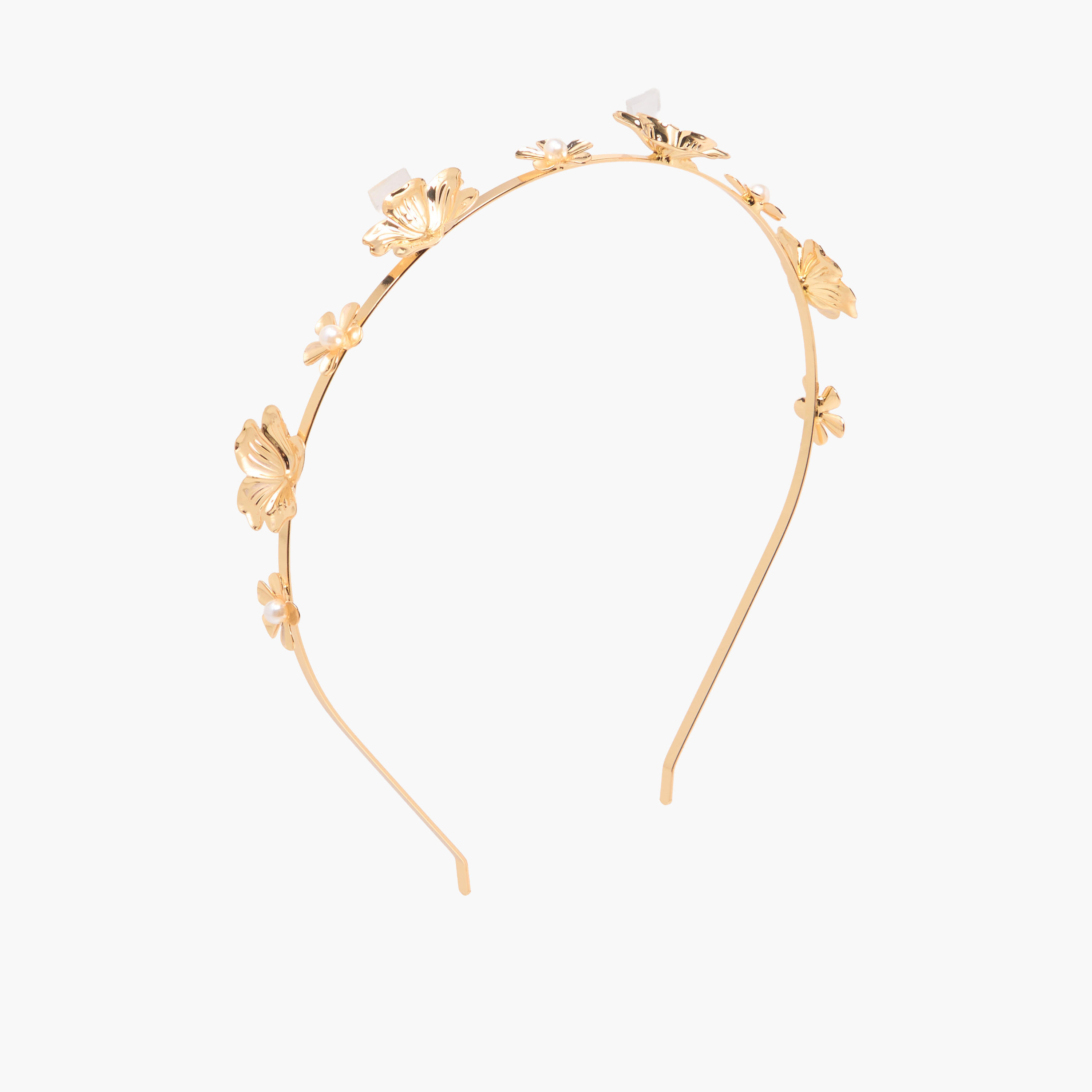 Floral Accent Metallic Hairband-women-hairaccessories-bands-image-1