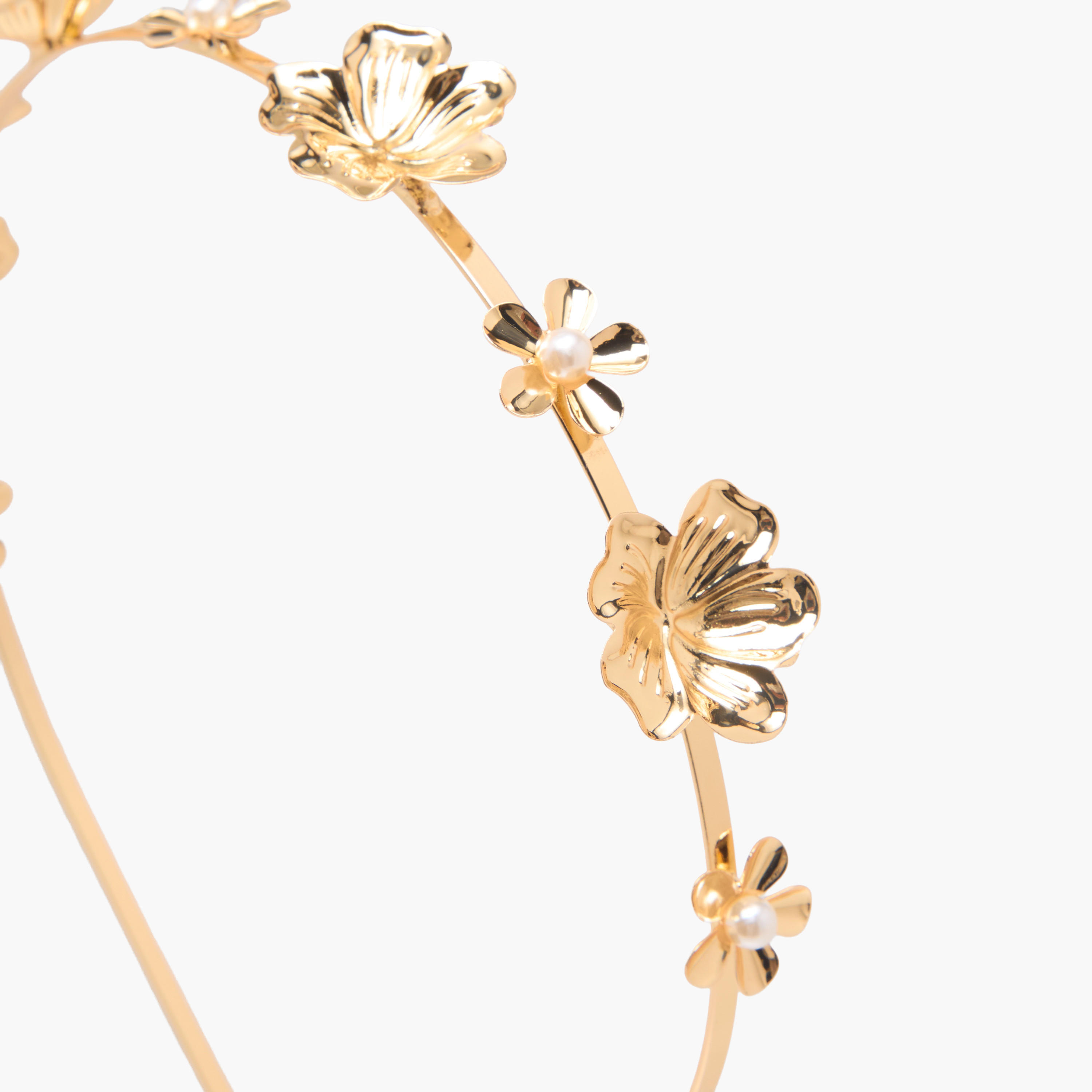 Floral Accent Metallic Hairband-women-hairaccessories-bands-image-3