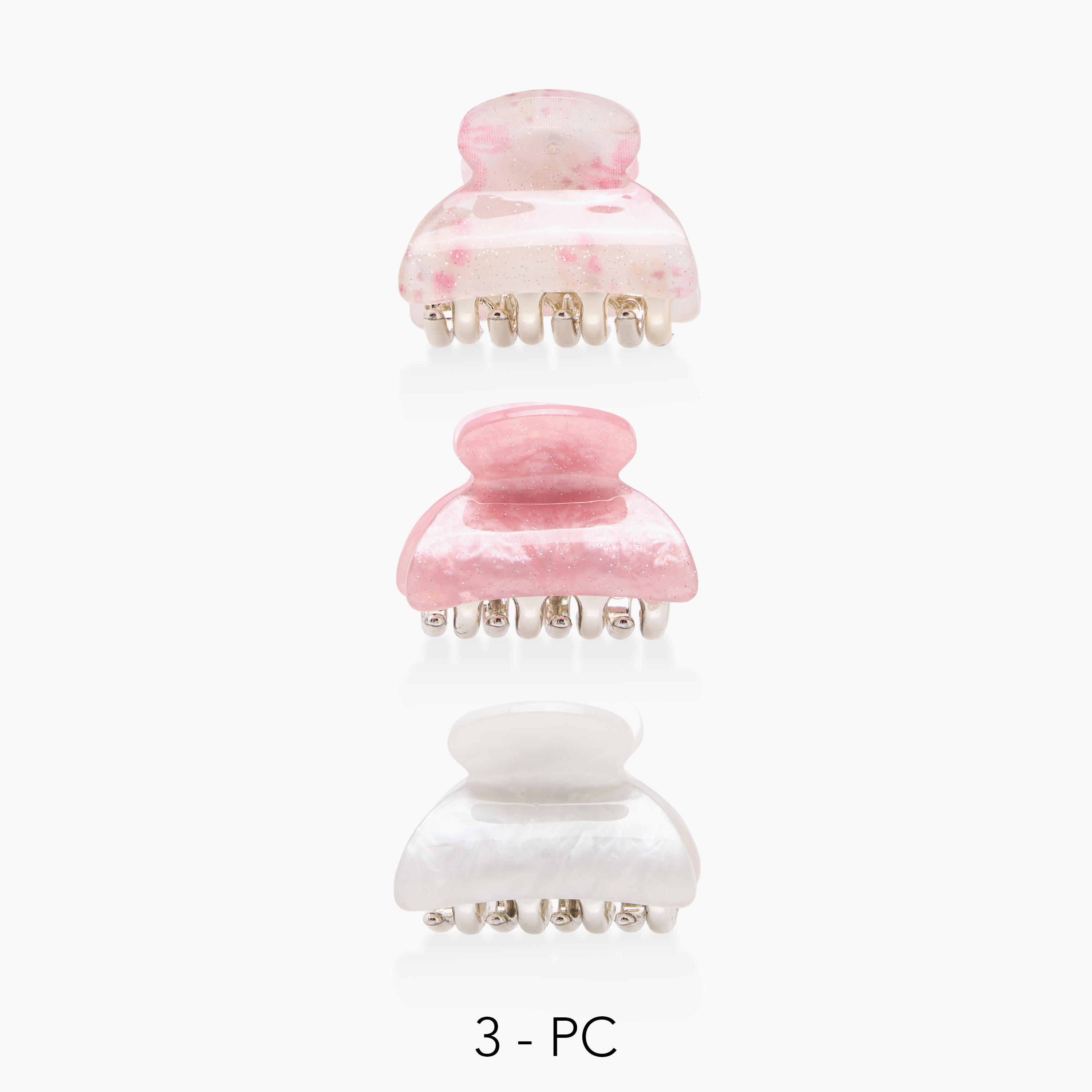Pack of 3 Curved Hair Clamps with Glitter Detail-women-hairaccessories-clamps-image-1