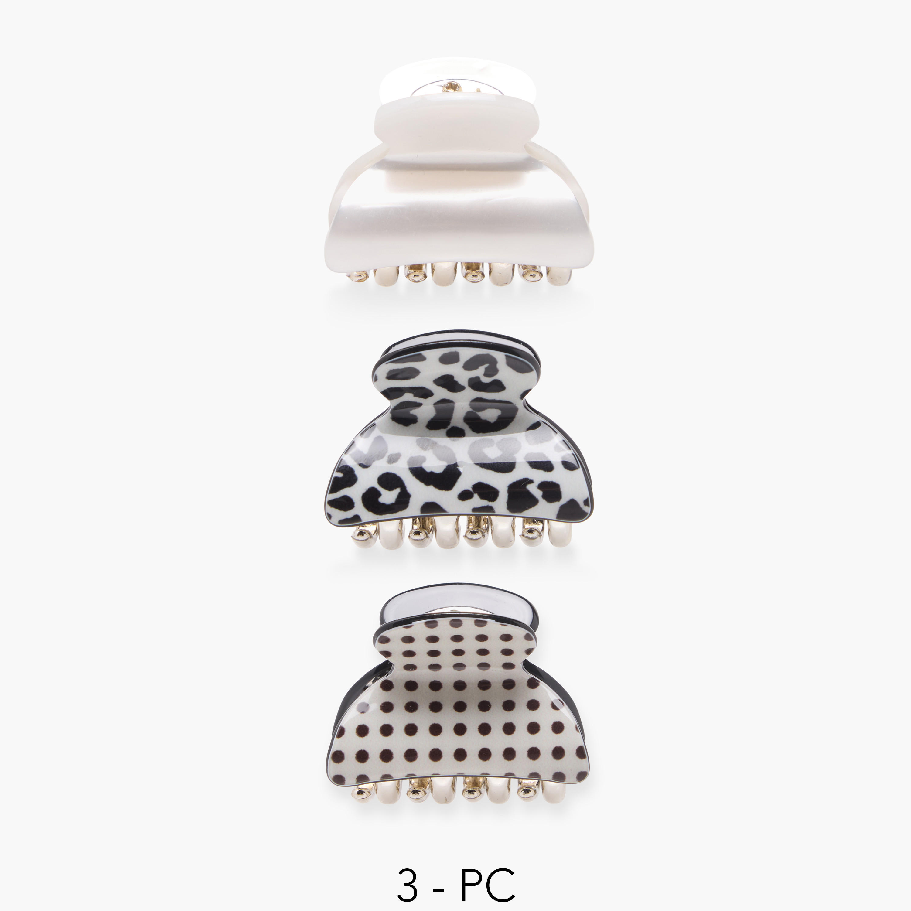 Pack of 3 Curved Hair Clamp with Assorted Design-women-hairaccessories-clamps-image-1
