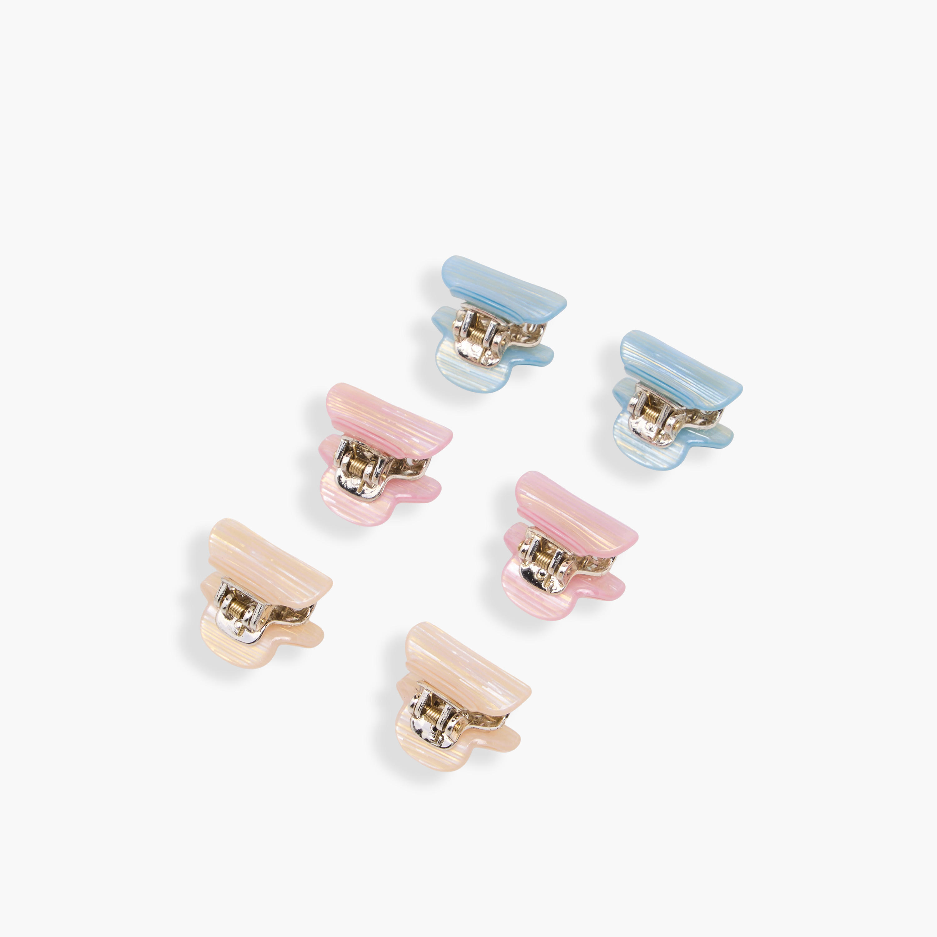 Pack of 6 Curved Hair Clamps with Marble Print-women-hairaccessories-clamps-image-5