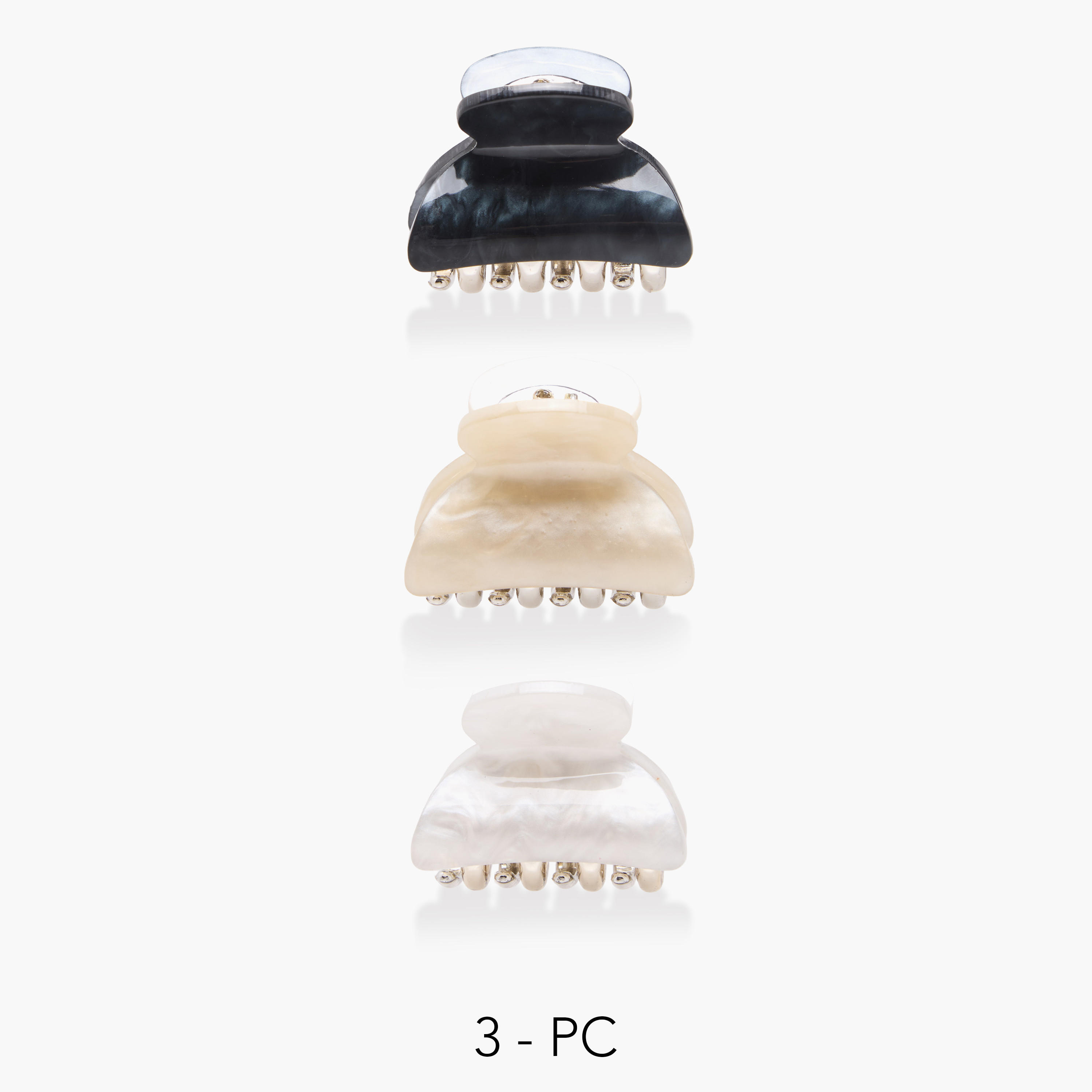 Pack of 3 Curved Hair Clamp with Glitter Design-women-hairaccessories-clamps-image-1
