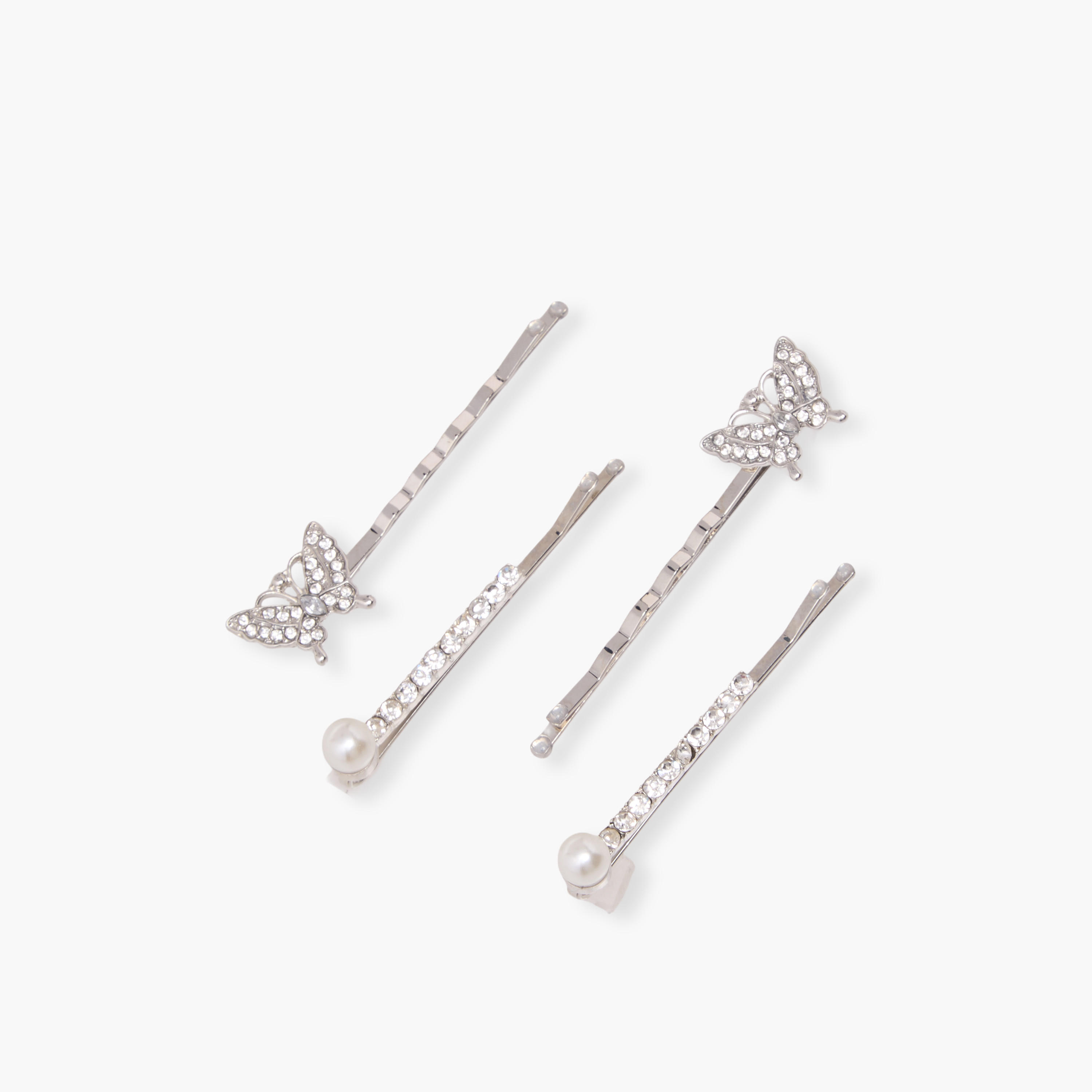 Pack of 4 Hairpin with Stone Embellishments-women-hairaccessories-hairpins-image-2