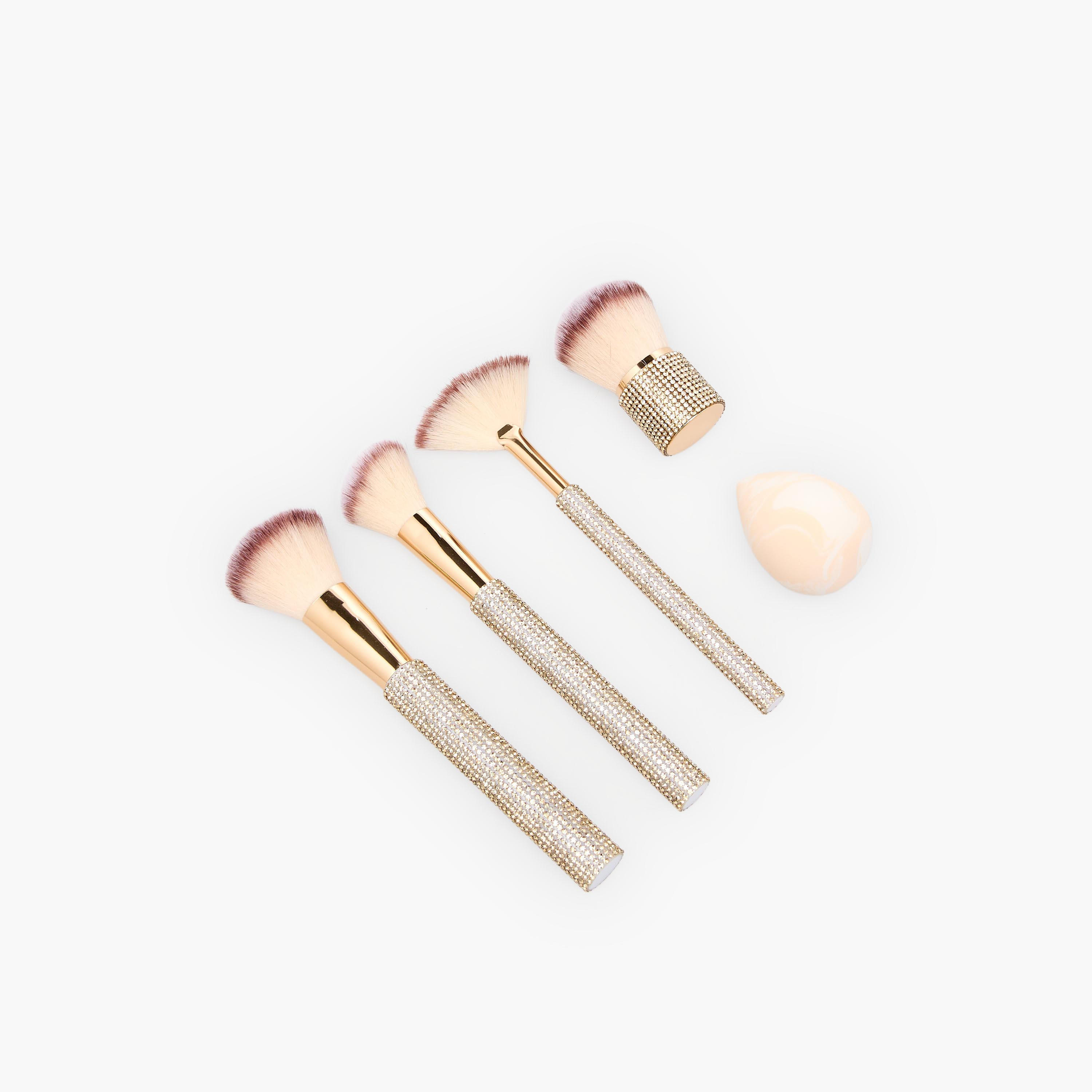 طقم فرش مكياج 5 قطع مزينة من فايندز-beautyandpersonalcare-makeup-brushesandaccessories-brushes-image-1