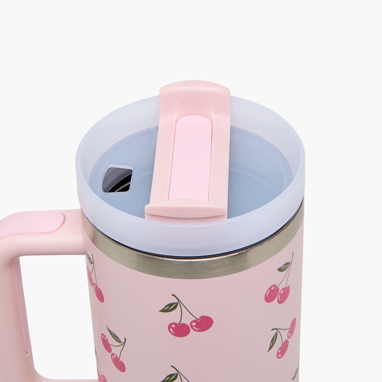 Cherry Print Double Wall Stainless Steel Tumbler with Handle-household-dining-drinkserveware-bottles-image-4
