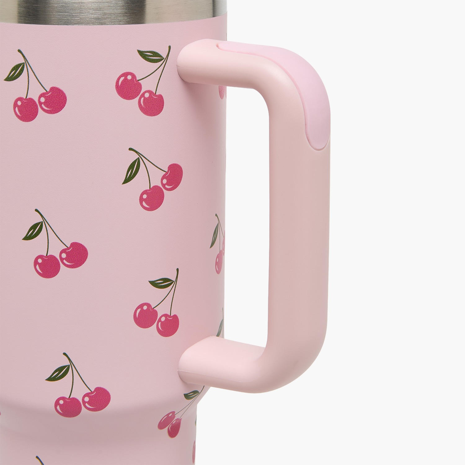 Cherry Print Double Wall Stainless Steel Tumbler with Handle-household-dining-drinkserveware-bottles-image-5