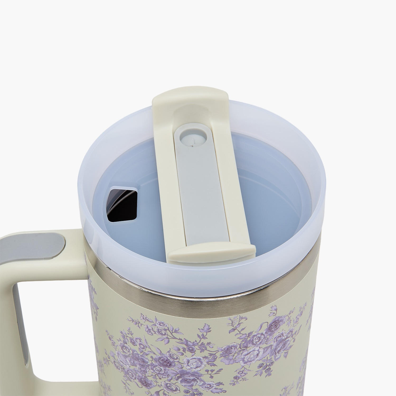 Floral Print Double Wall Stainless Steel Tumbler with Straw-household-dining-drinkserveware-bottles-image-4