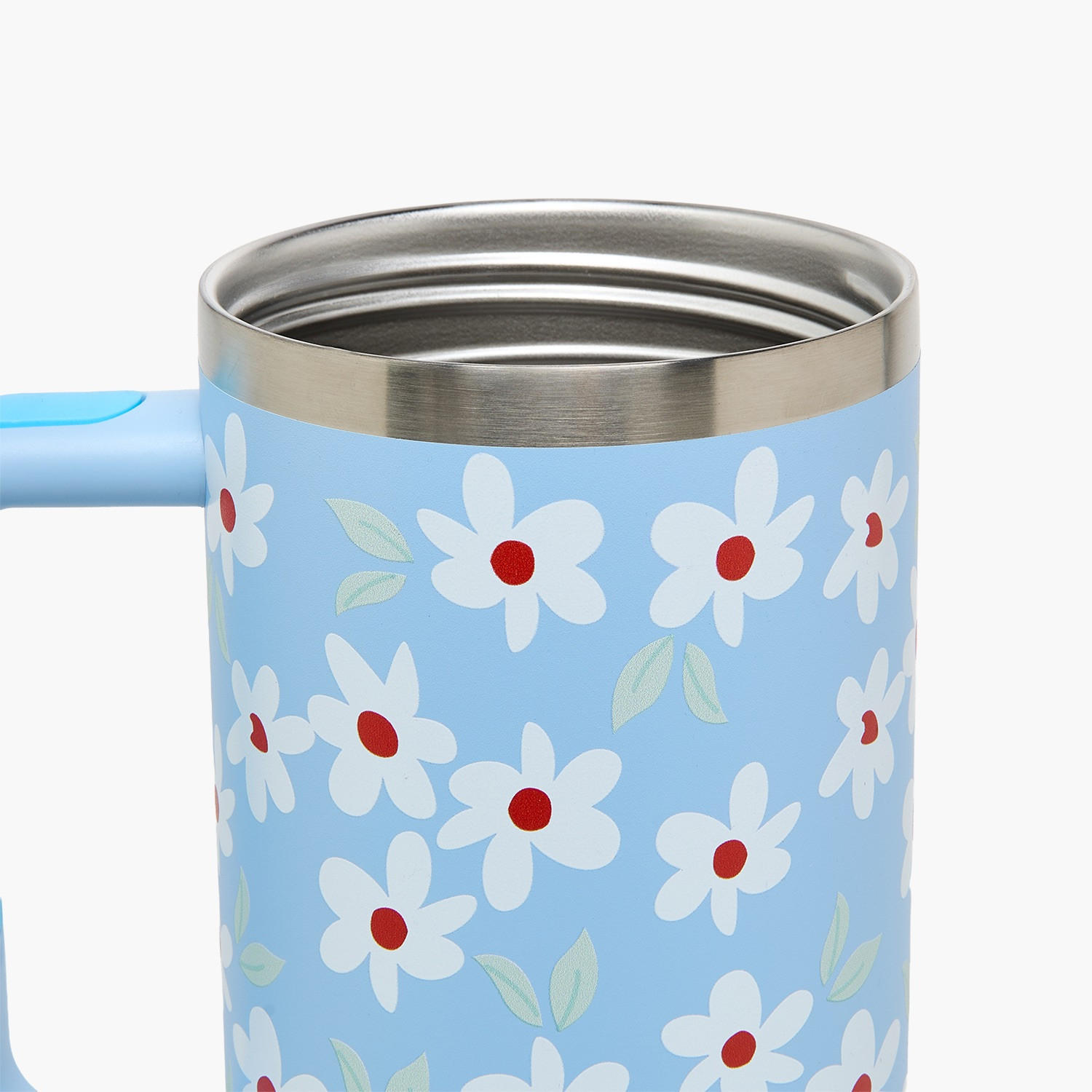 Daisy Print Double Wall Stainless Steel Tumbler with Straw-household-dining-drinkserveware-bottles-image-6