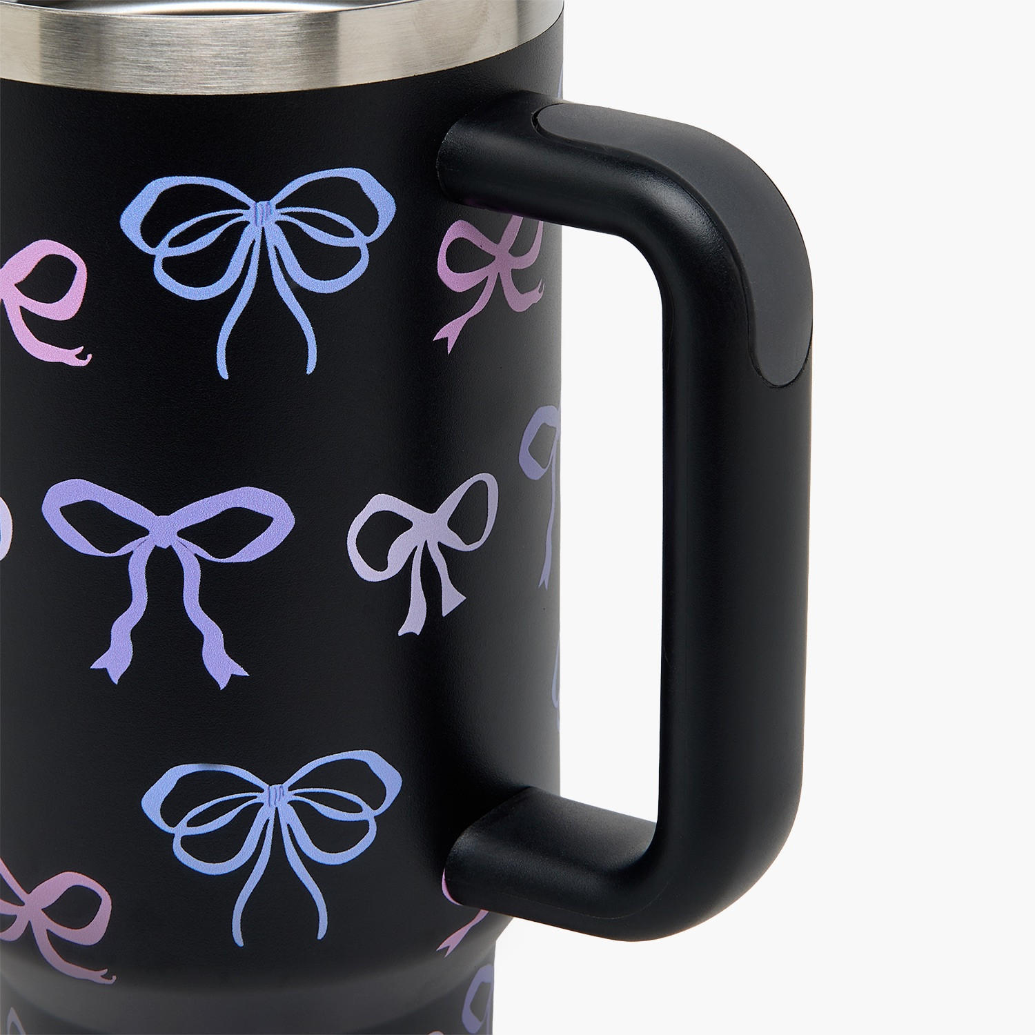 Bow Print Double Wall Stainless Steel Tumbler with Straw-household-dining-drinkserveware-bottles-image-5