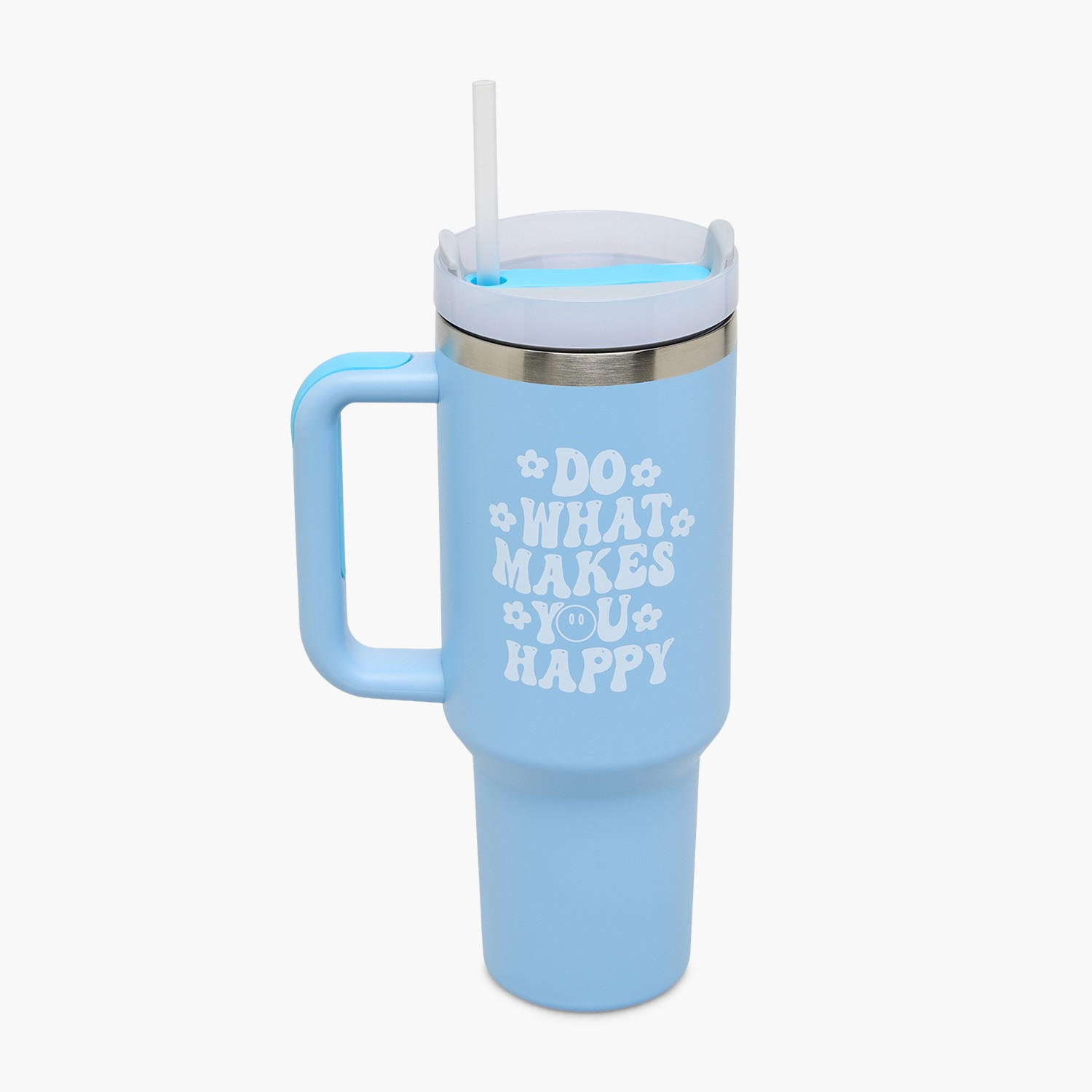 Slogan Print Double Wall Stainless Steel Tumbler with Handle-household-dining-drinkserveware-bottles-image-2