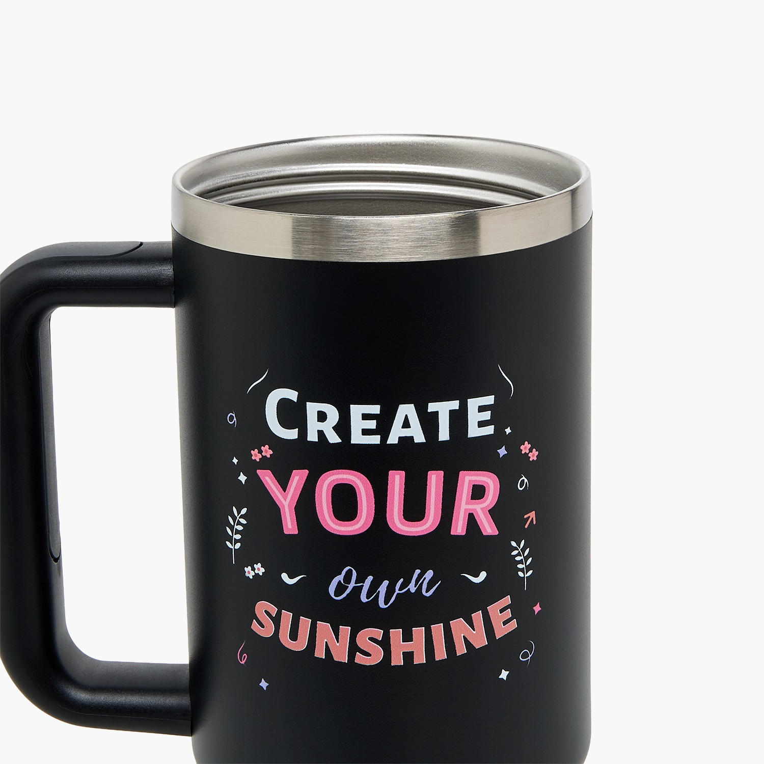 Slogan Print Double Wall Stainless Steel Tumbler with Straw-household-dining-drinkserveware-bottles-image-6