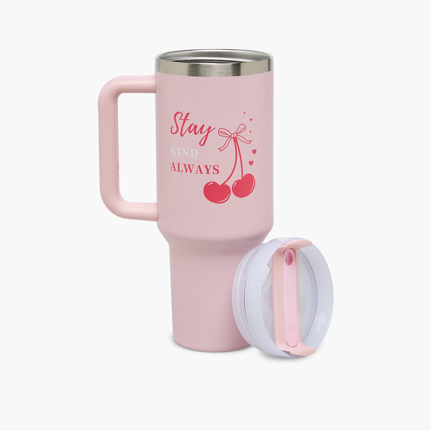 Slogan Print Double Wall Stainless Steel Tumbler with Handle-household-dining-drinkserveware-bottles-image-3