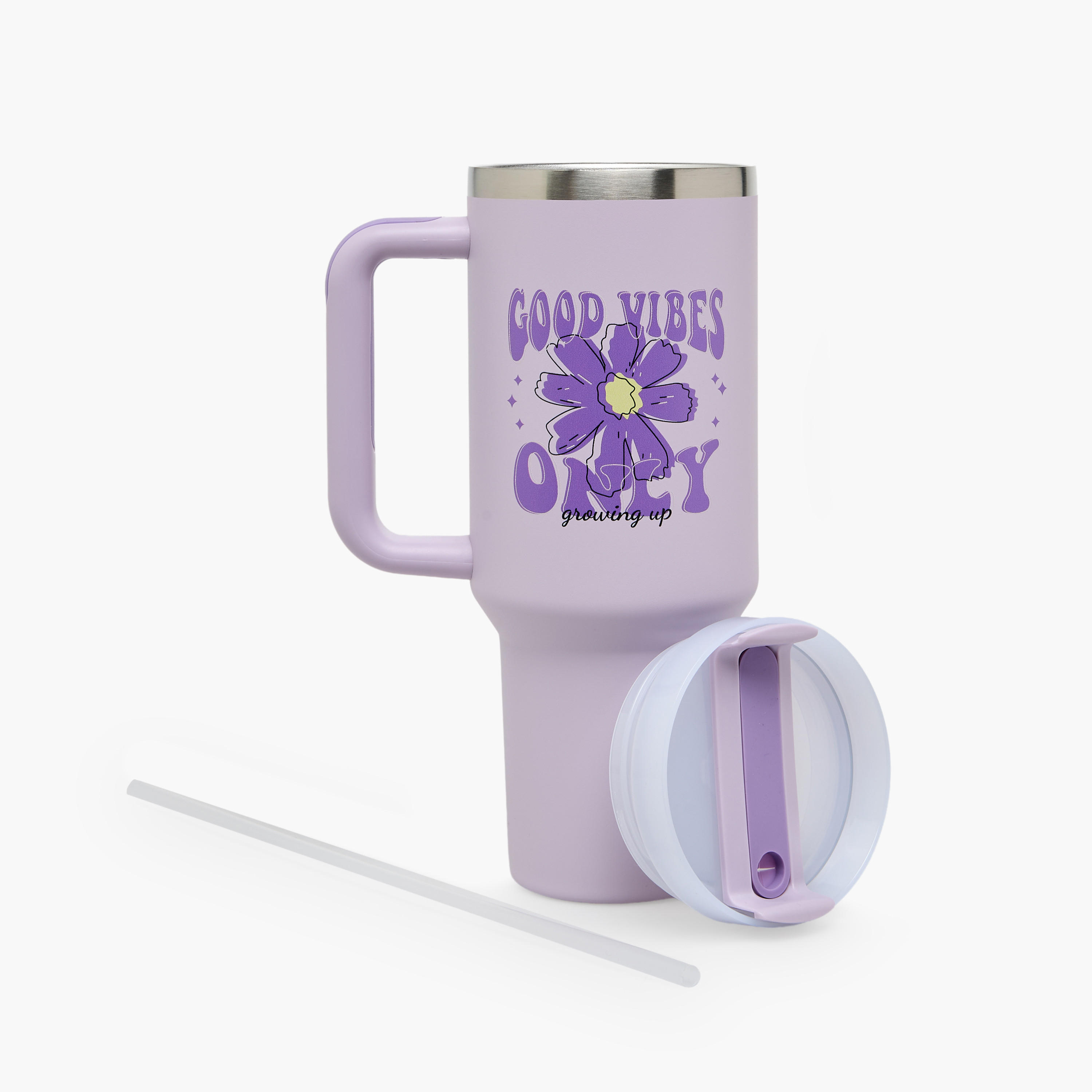 Slogan Print Double Wall Stainless Steel Tumbler with Handle-household-dining-drinkserveware-bottles-image-3