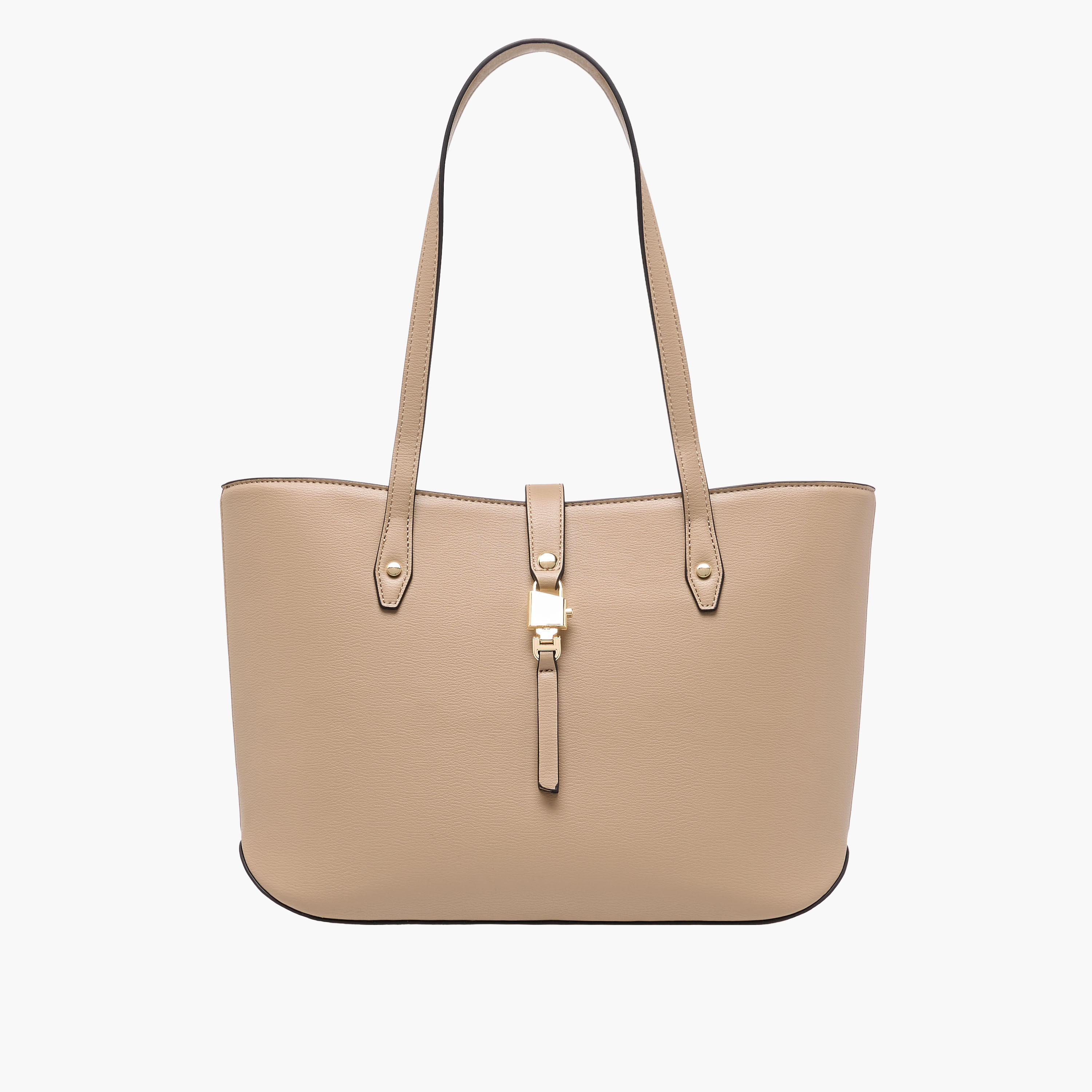 Sasha Solid Tote Bag with Double Handle-women-bagsandwallets-handbags-image-1