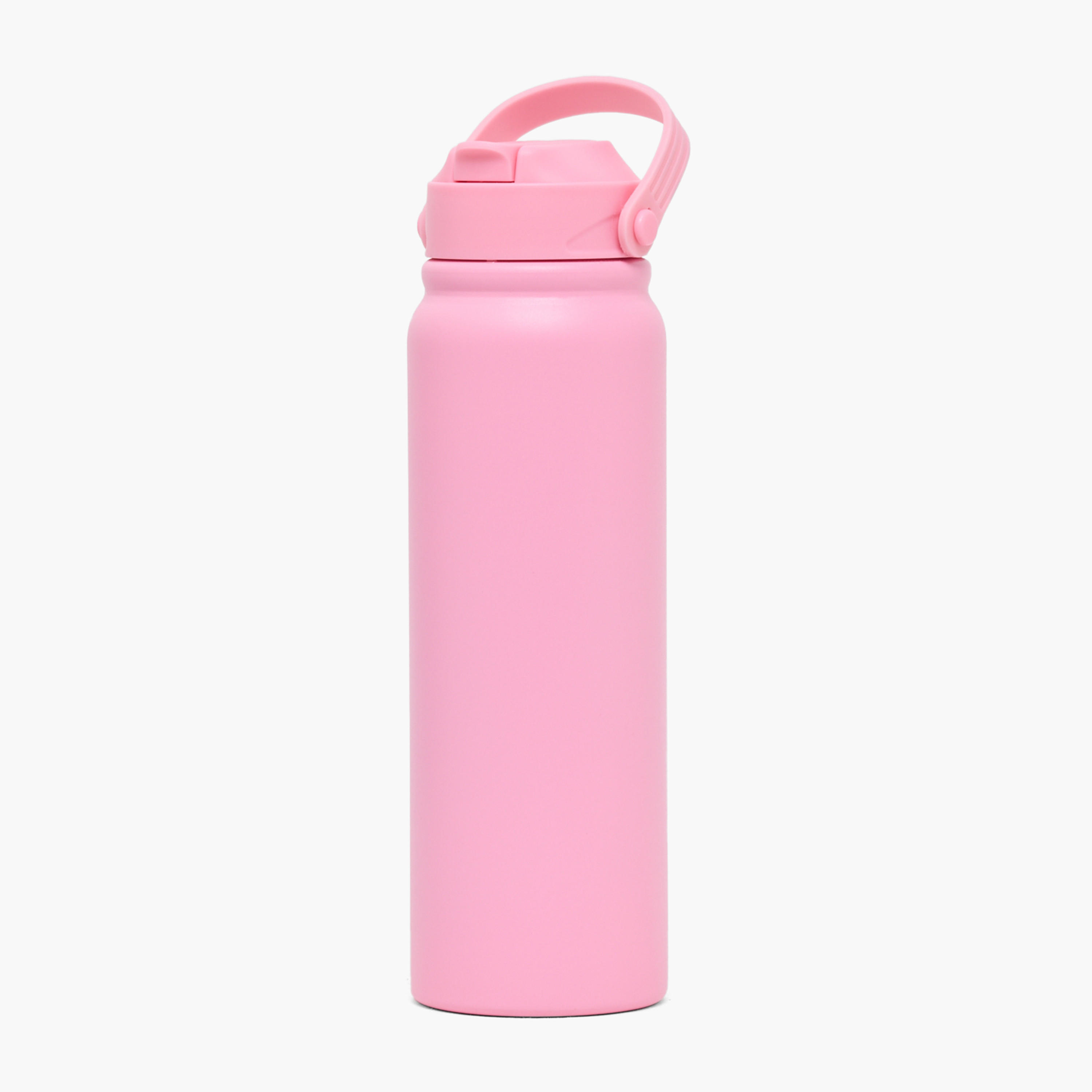 Solid Stainless Steel Water Bottle with Flip Spout and Handle - 800 ml-school-waterbottles-image-1