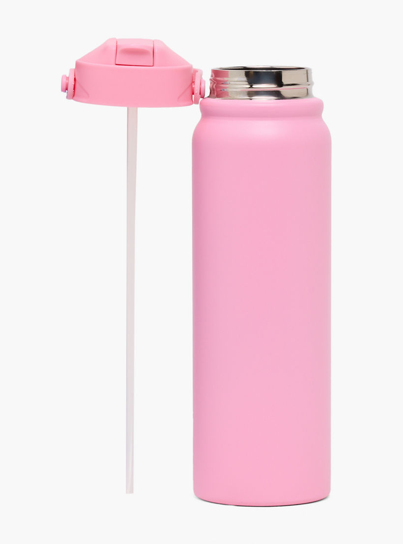 Solid Stainless Steel Water Bottle with Flip Spout and Handle - 800 ml-school-waterbottles-image-2