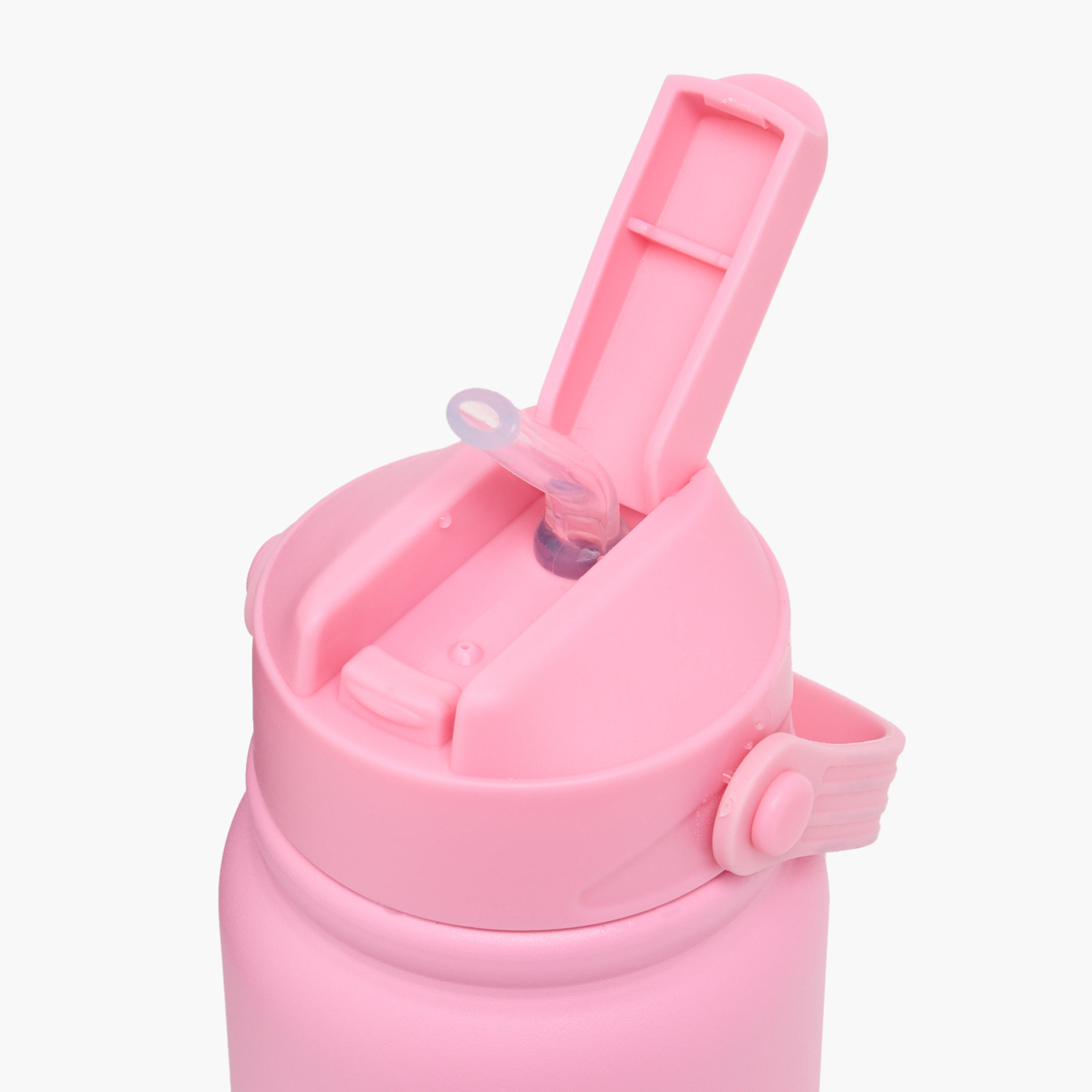 Solid Stainless Steel Water Bottle with Flip Spout and Handle - 800 ml-school-waterbottles-image-6