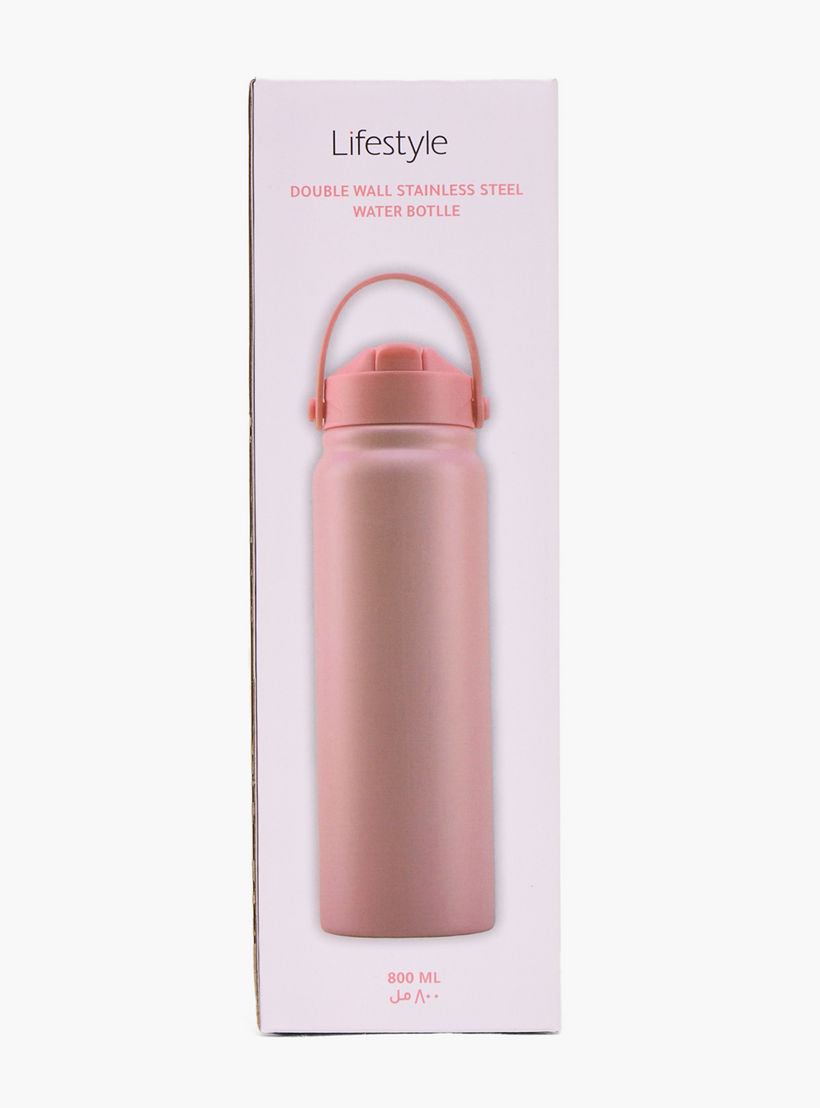 Solid Stainless Steel Water Bottle with Flip Spout and Handle - 800 ml-school-waterbottles-image-7