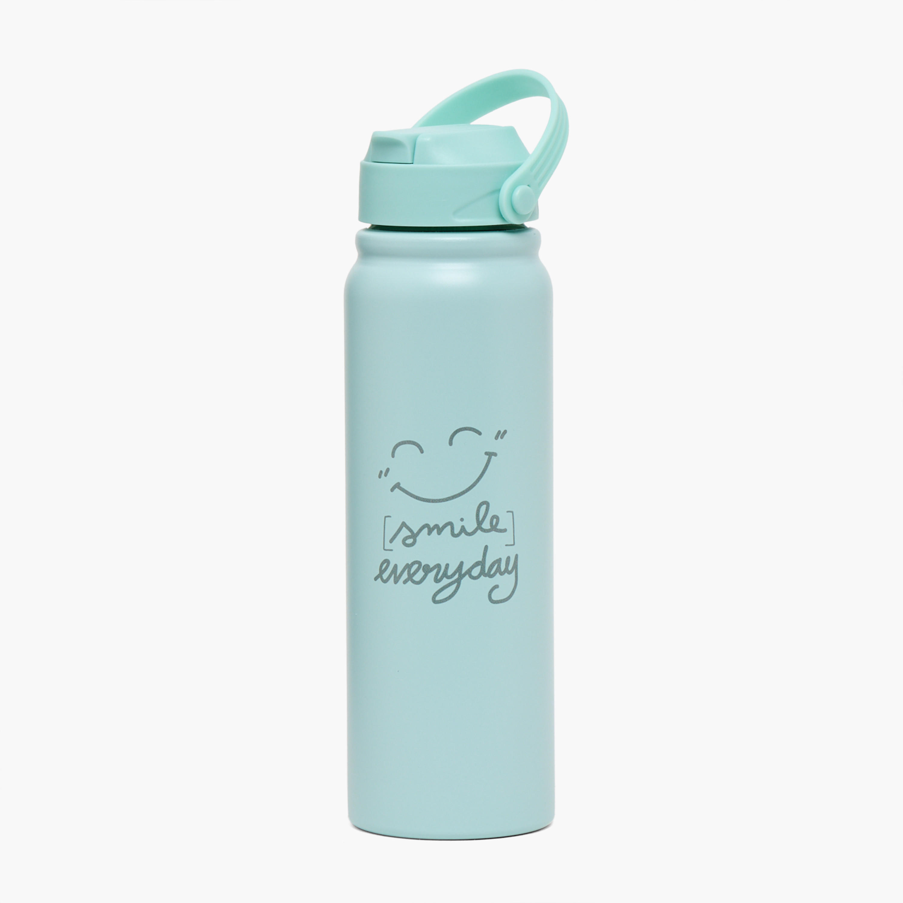 Slogan Print Stainless Steel Water Bottle with Flip Spout and Handle - 800 ml-school-waterbottles-image-1