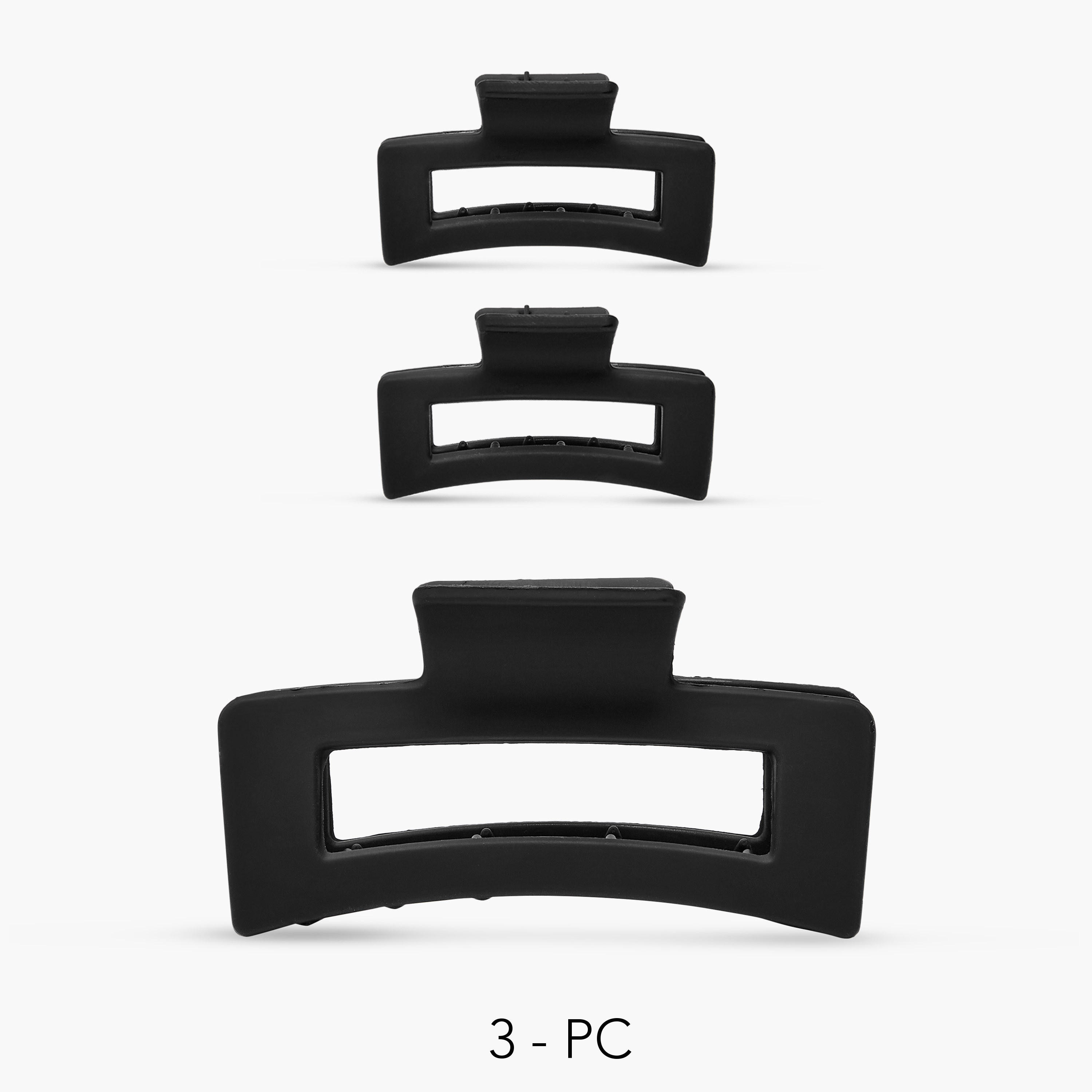 Pack of 3 Rectangular Hair Clamps with Matte Finish-women-hairaccessories-clamps-image-1