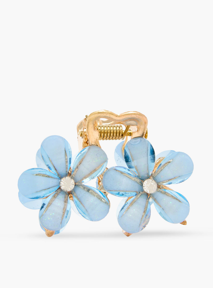 Pack of 2 Floral Hair Clamp with Embellishment-women-hairaccessories-clamps-image-2