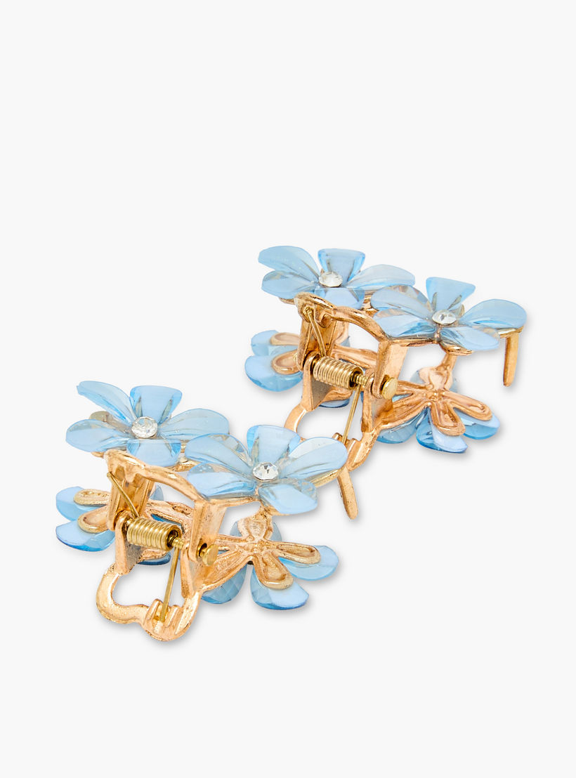 Pack of 2 Floral Hair Clamp with Embellishment-women-hairaccessories-clamps-image-4