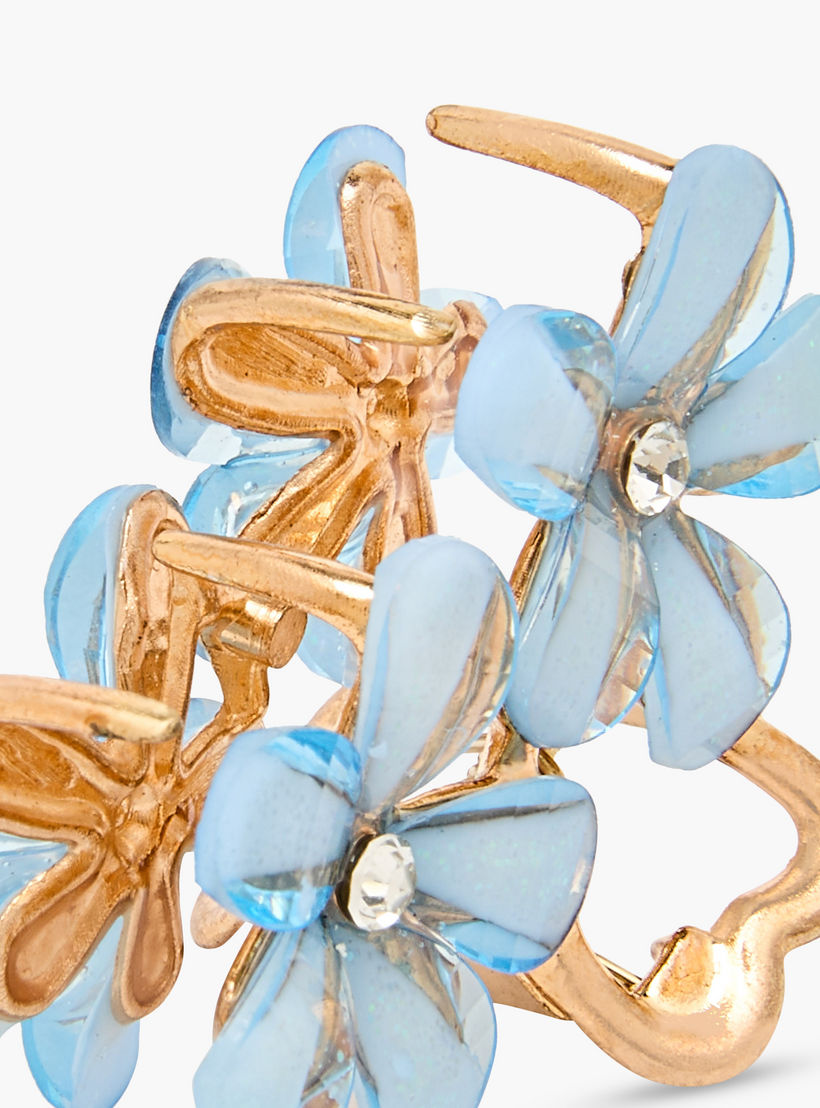 Pack of 2 Floral Hair Clamp with Embellishment-women-hairaccessories-clamps-image-5