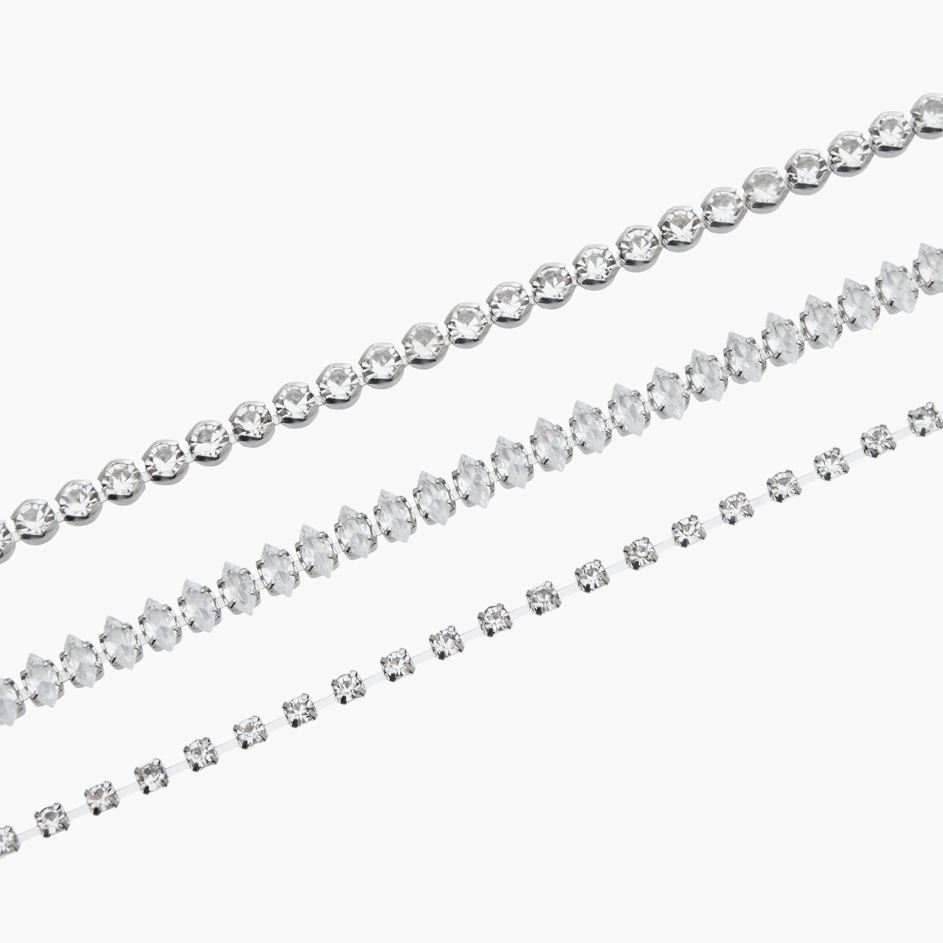 Set of 4 - Stone Embellished Silver Tone Necklace and Earrings-women-watchesandjewellery-jewellery-jewellerysets-image-7