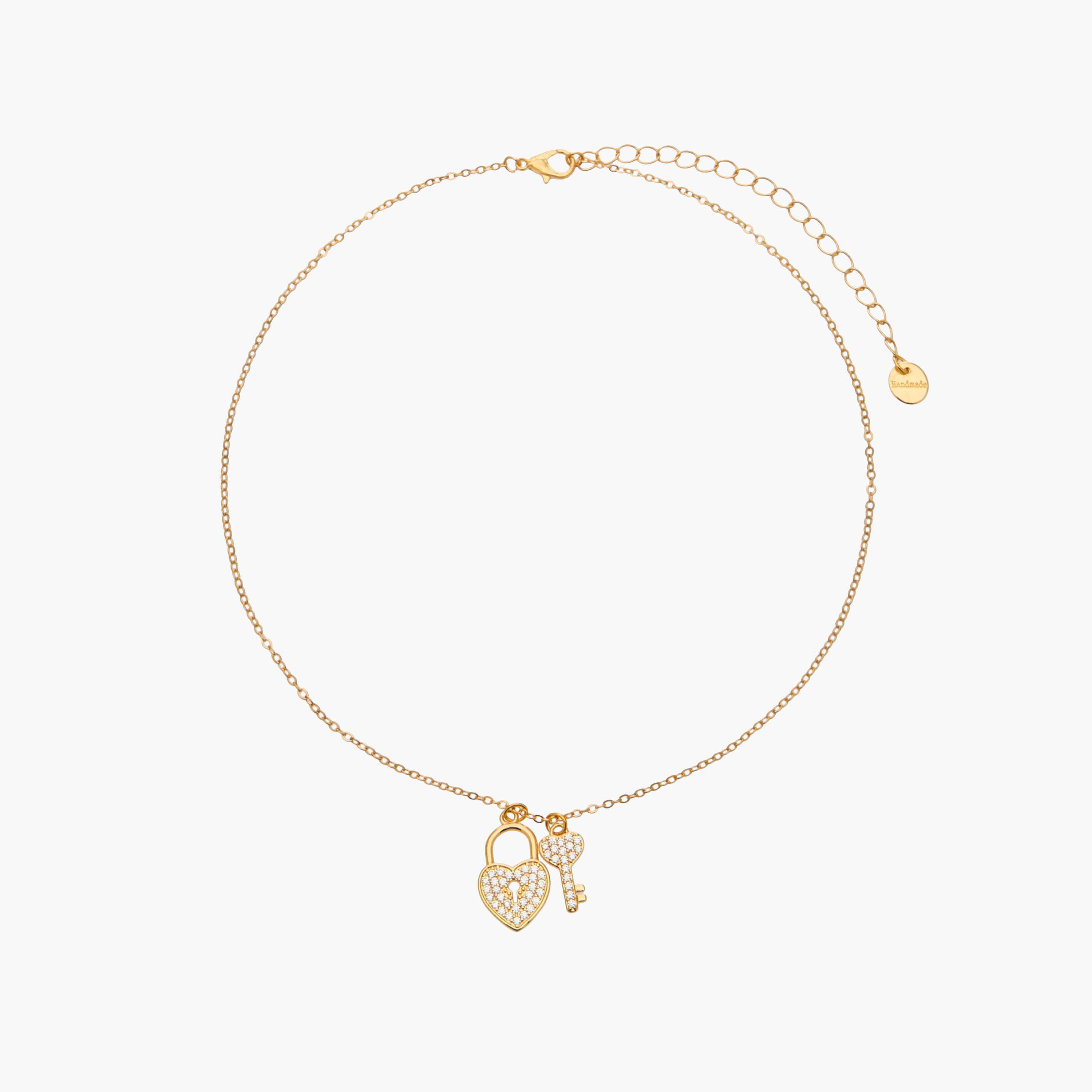 Gold Tone Pendant Necklace with Heart Lock Charm-women-watchesandjewellery-jewellery-necklacesandpendants-image-1