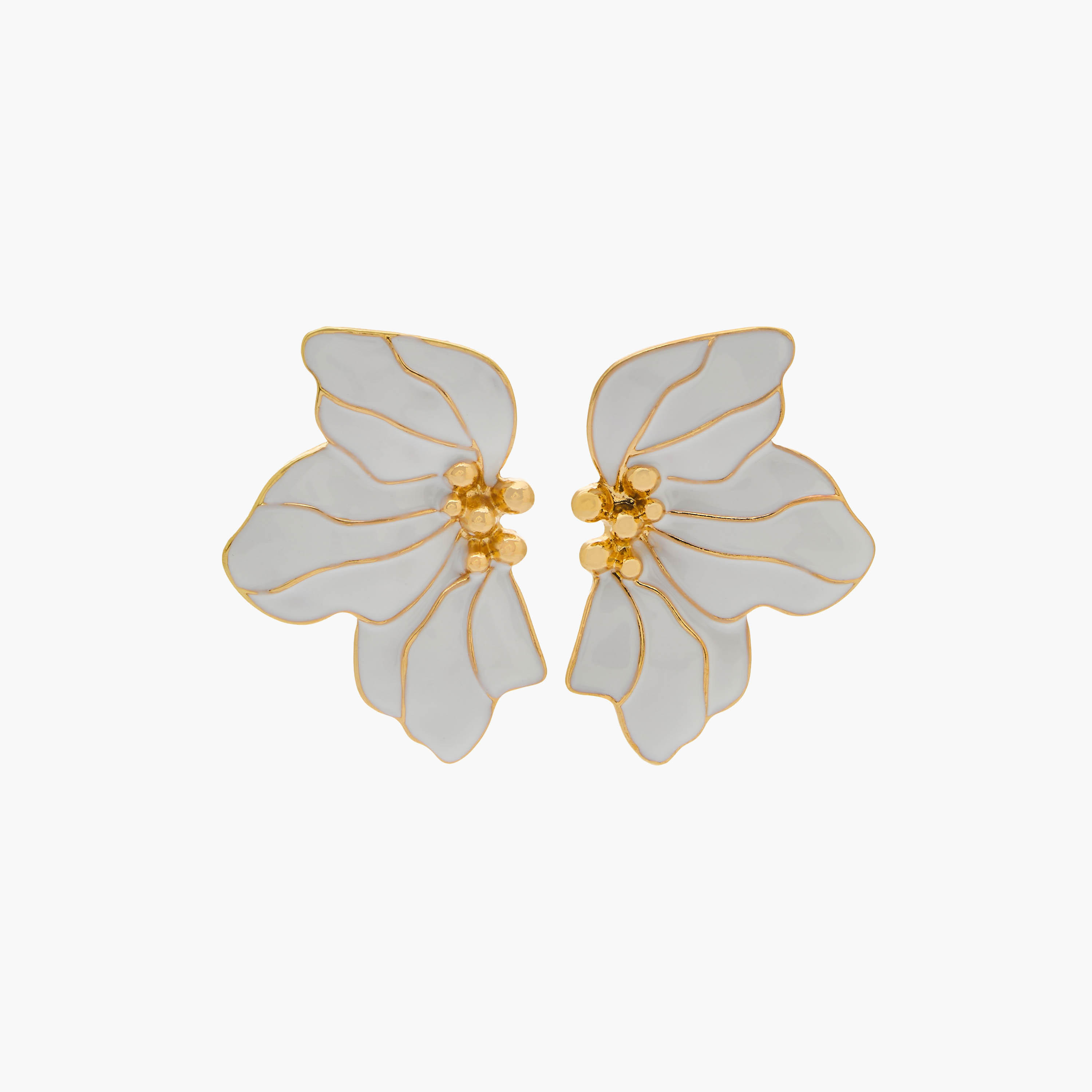 Gold Tone Floral Embellished Earrings with Pushback Closure-women-watchesandjewellery-jewellery-earrings-image-1