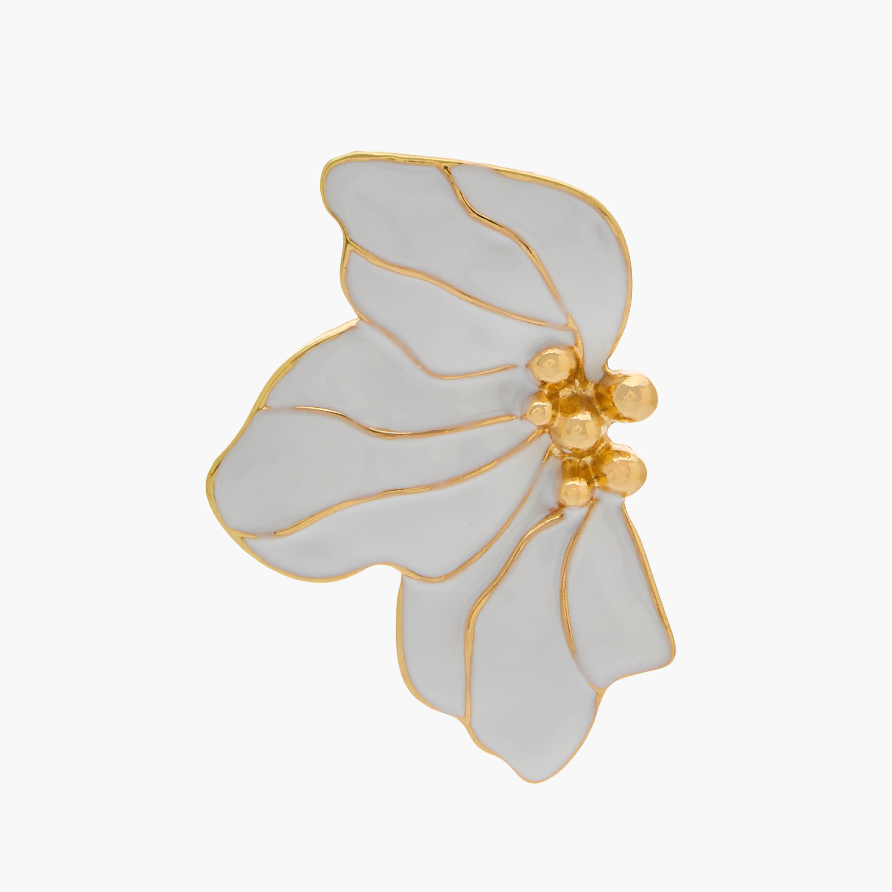 Gold Tone Floral Embellished Earrings with Pushback Closure-women-watchesandjewellery-jewellery-earrings-image-2