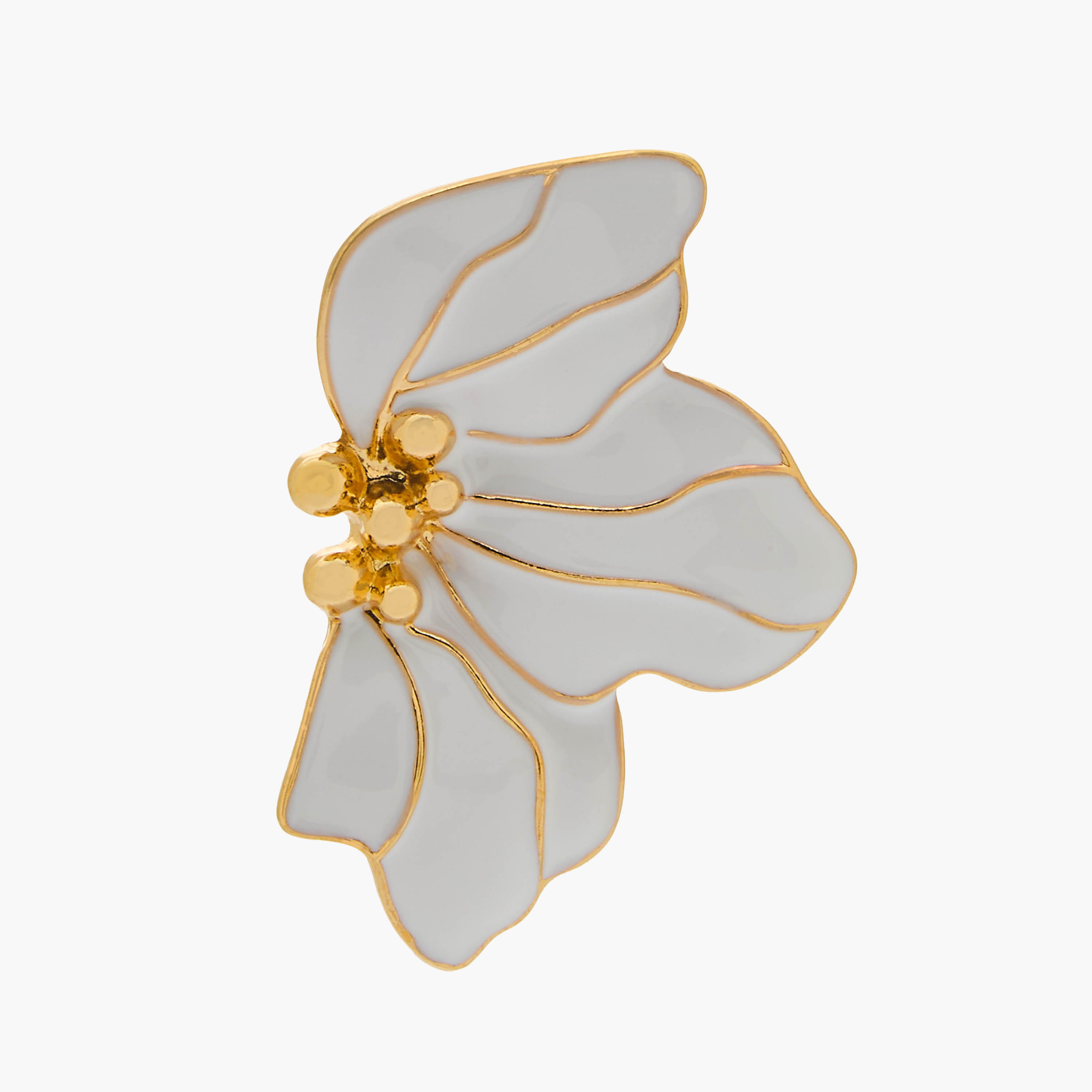 Gold Tone Floral Embellished Earrings with Pushback Closure-women-watchesandjewellery-jewellery-earrings-image-3