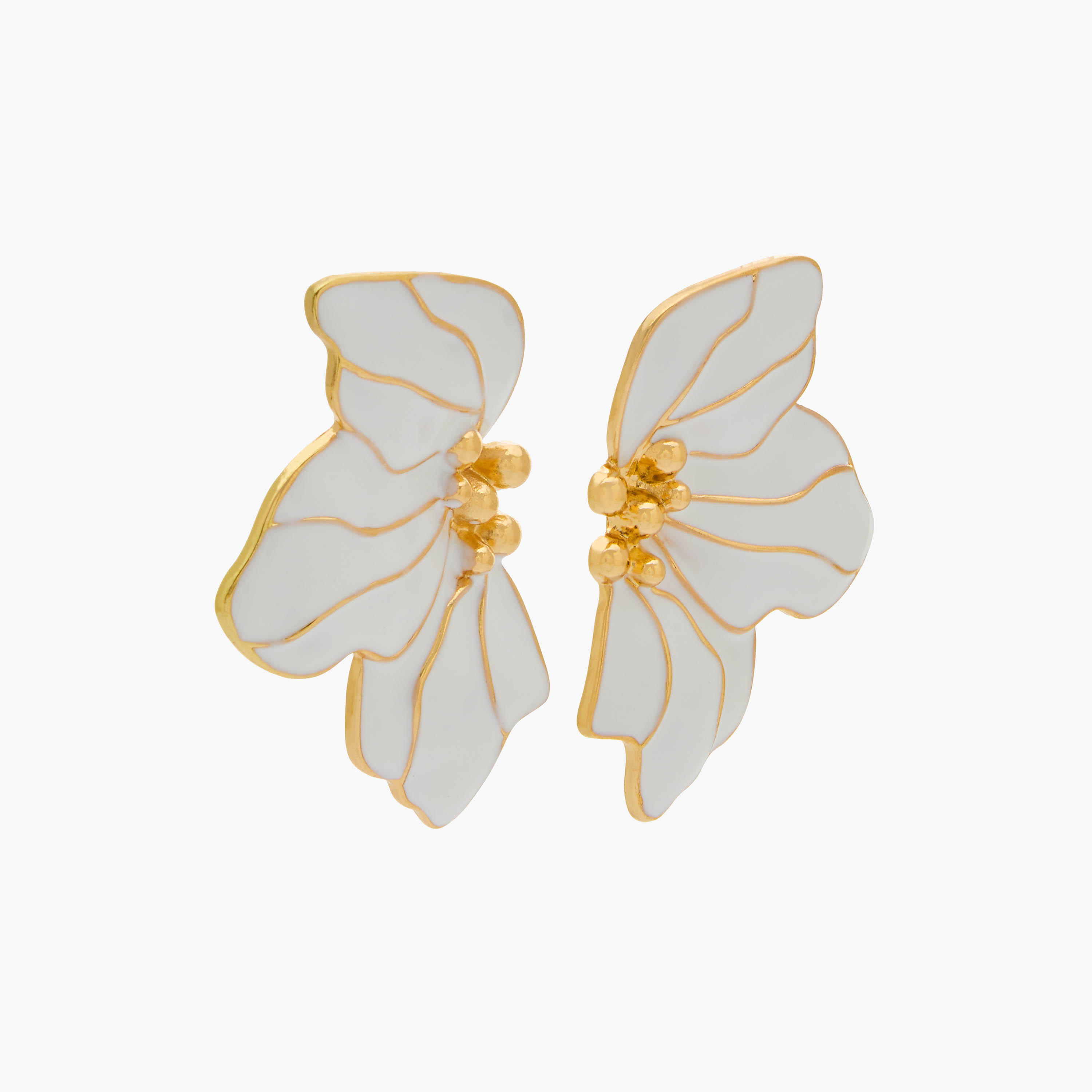Gold Tone Floral Embellished Earrings with Pushback Closure-women-watchesandjewellery-jewellery-earrings-image-4
