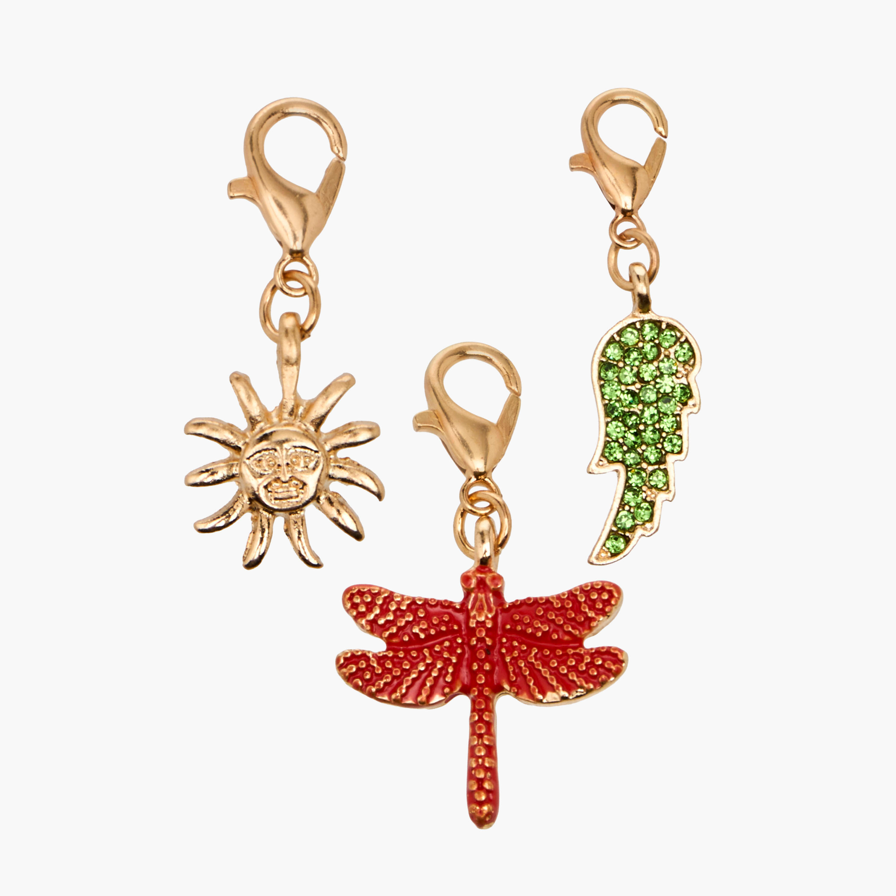 Set of 3 - Gold Tone Embellished Charm with Lobster Clasp-women-watchesandjewellery-jewellery-necklacesandpendants-image-1