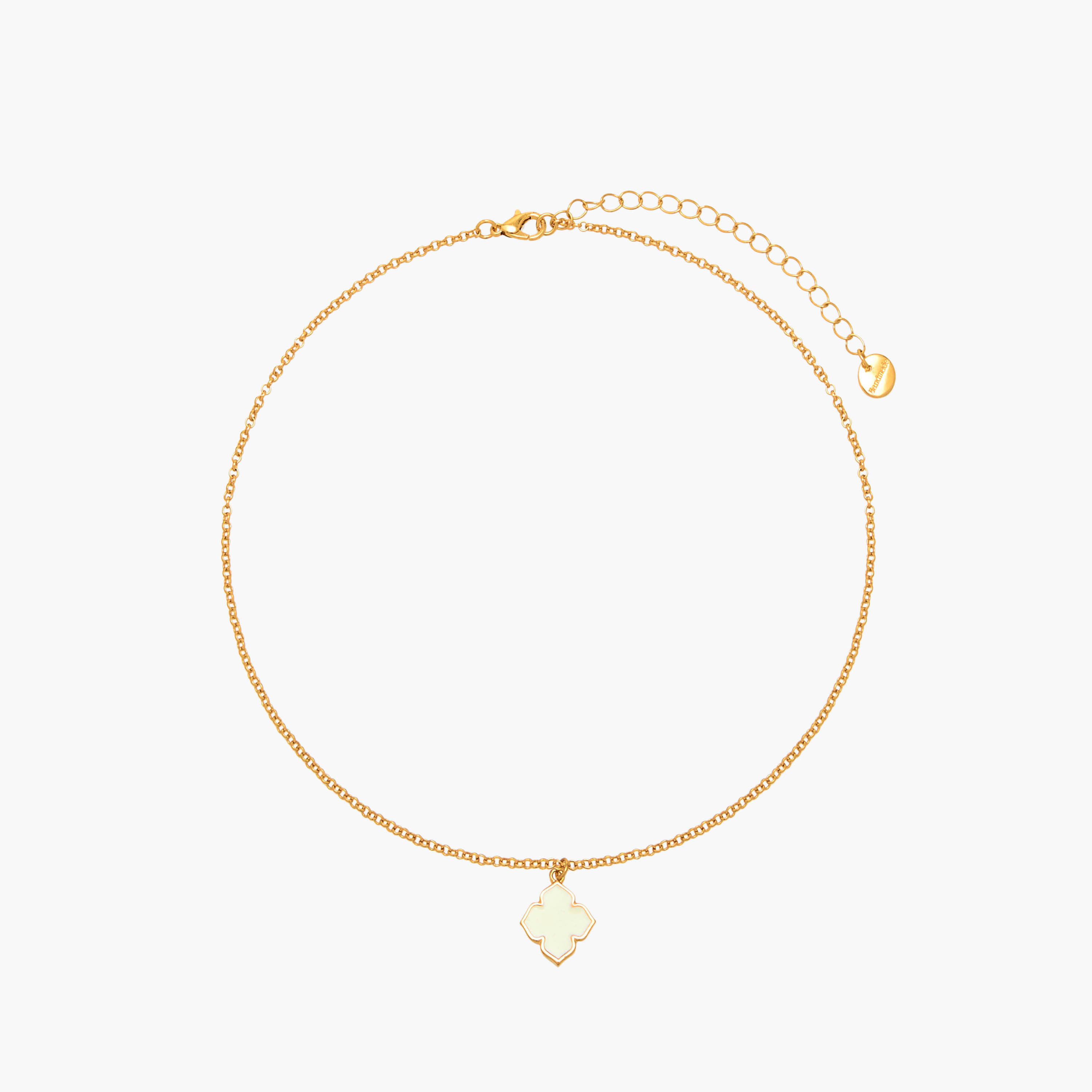 Gold Tone Necklace with Clover Pendant-women-watchesandjewellery-jewellery-necklacesandpendants-image-1