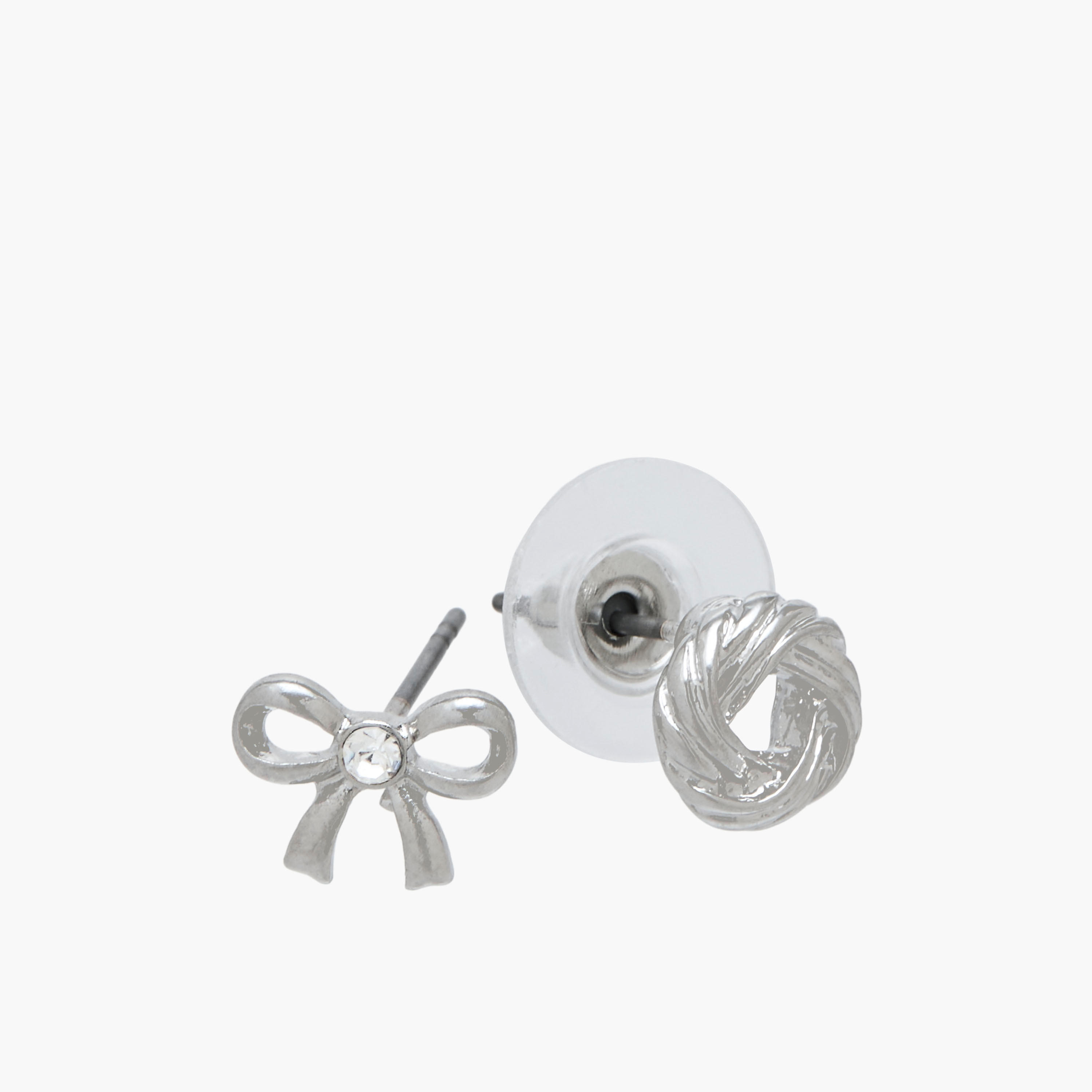 Pack of 12 Silver Tone Stud Earrings with Pushback Closure-women-watchesandjewellery-jewellery-earrings-image-4