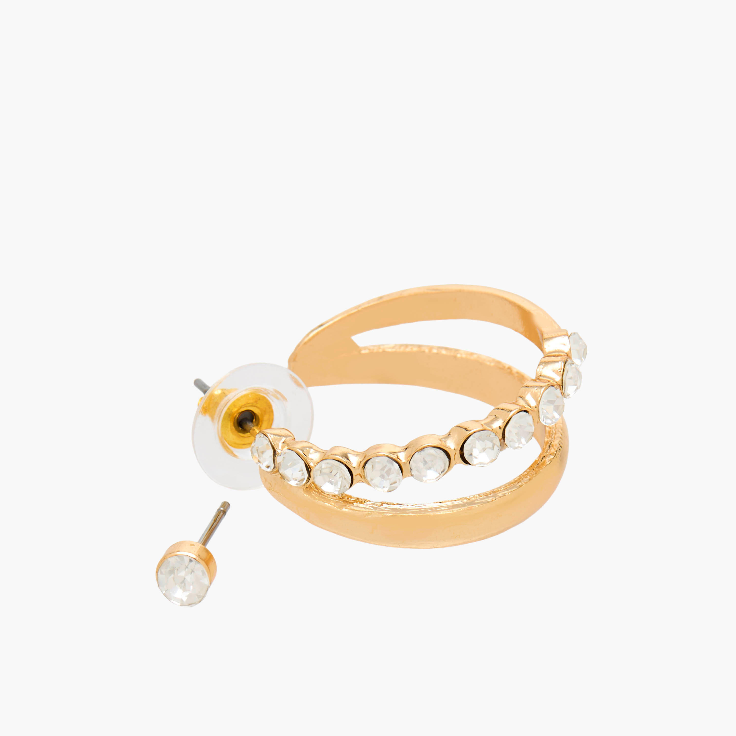 Set of 6 - Gold Tone Assorted Earrings with Pushback Closure-women-watchesandjewellery-jewellery-earrings-image-4