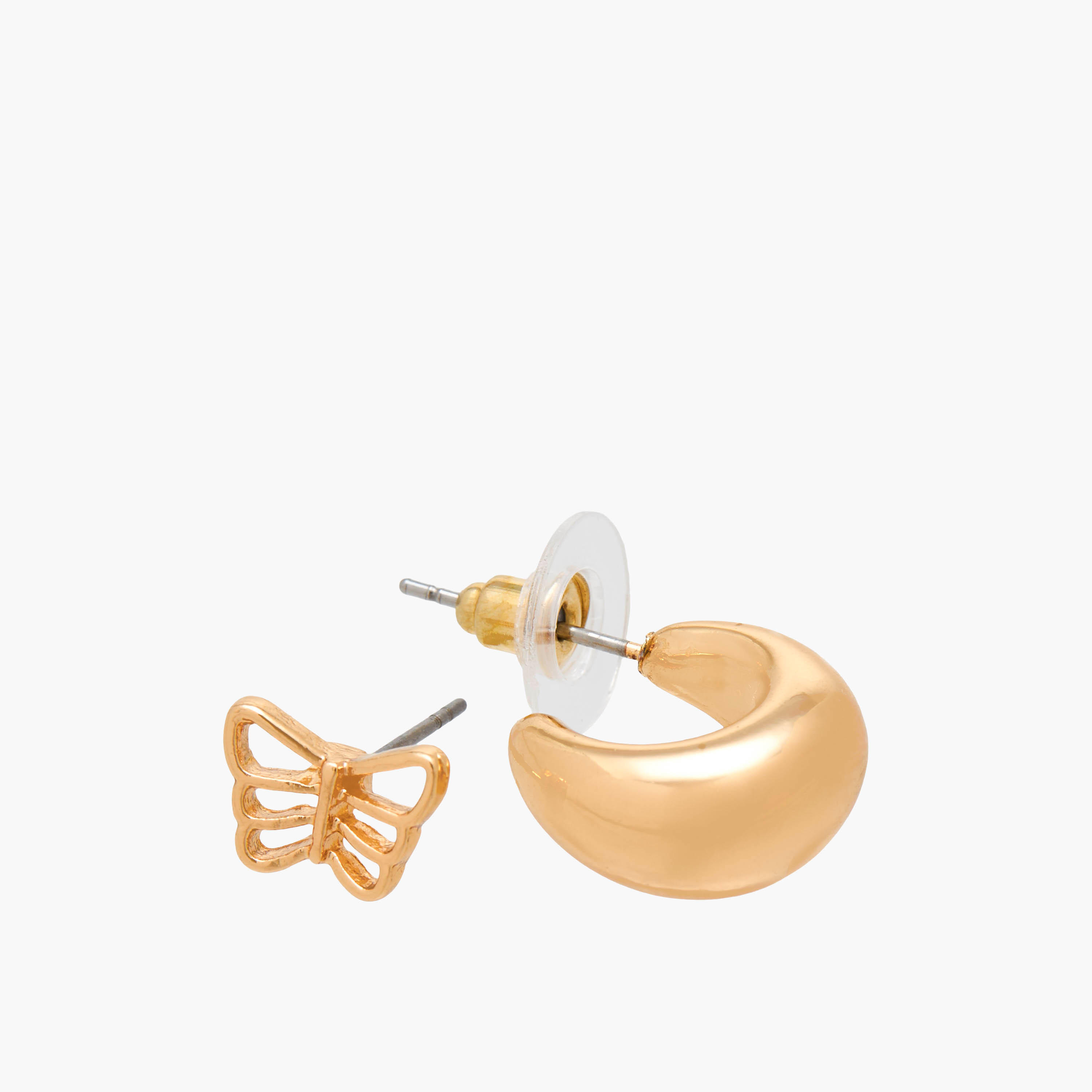 Pack of 9 Gold Tone Earrings with Pushback Closure-women-watchesandjewellery-jewellery-earrings-image-4