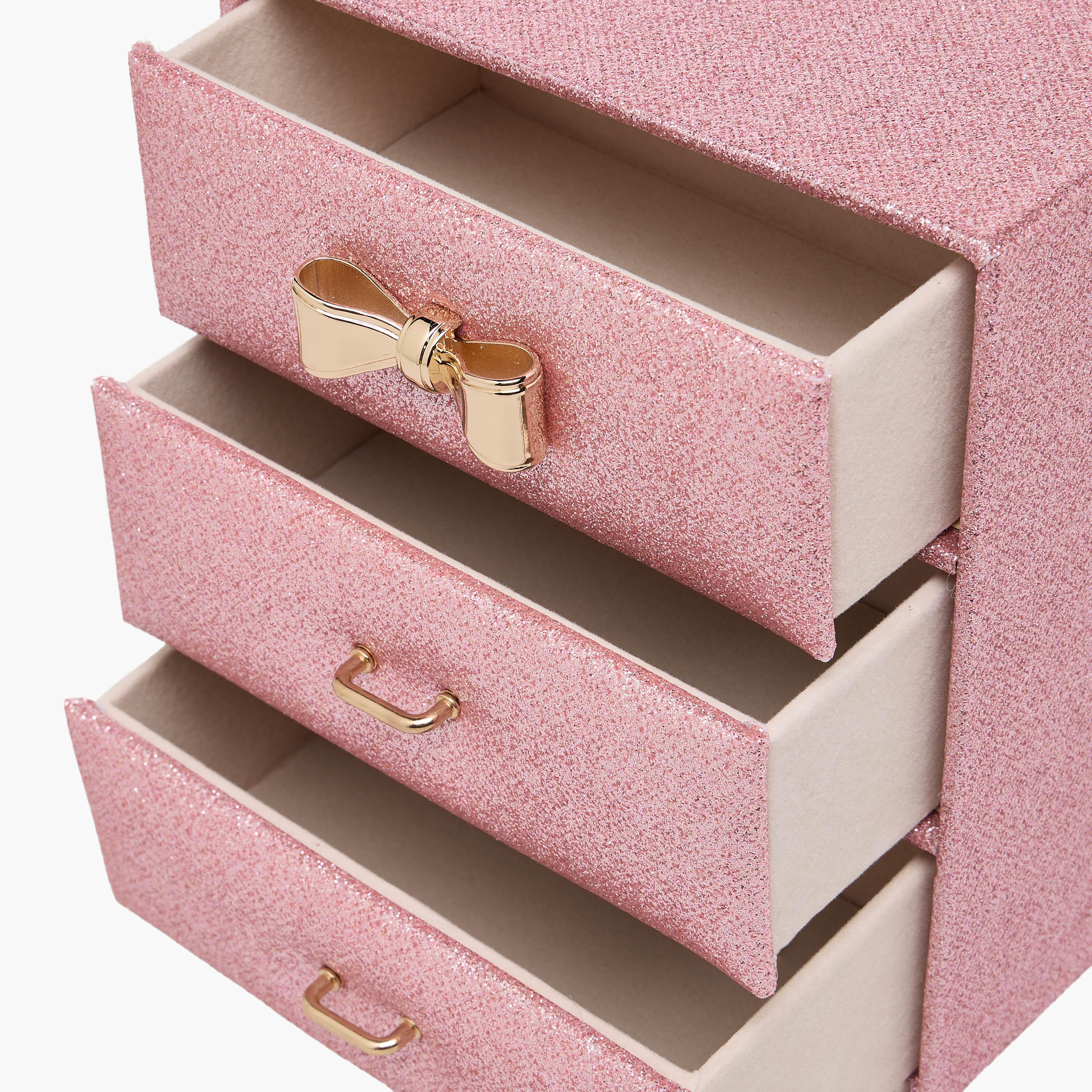 Findz 3-Compartment Jewellery Organizer with Glitter Design - 15x9 cms-women-watchesandjewellery-jewellery-storage-image-6
