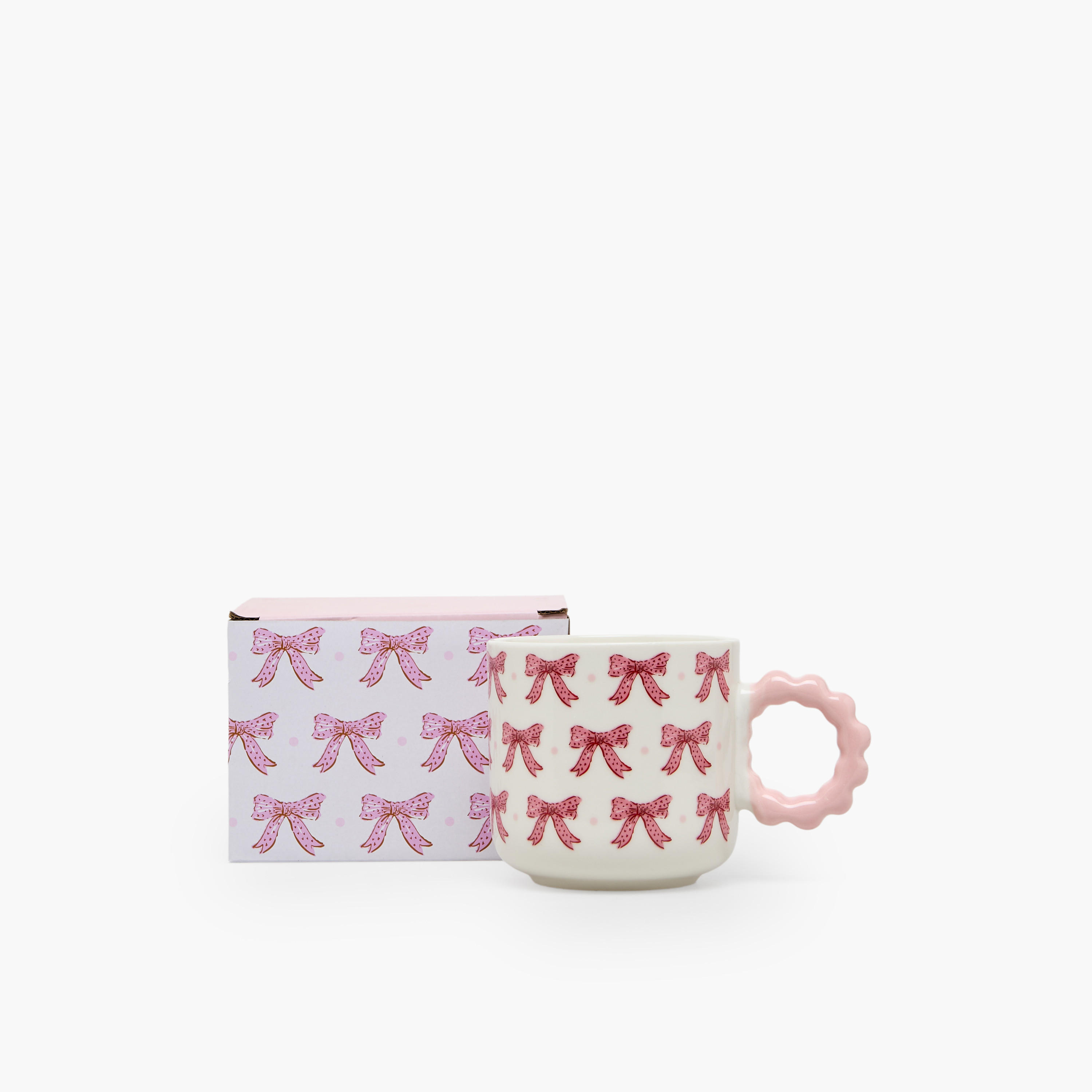 Bow Print New Bone China Mug with Handle - 325 ml-household-dining-teaandcoffee-mugsandcups-image-1