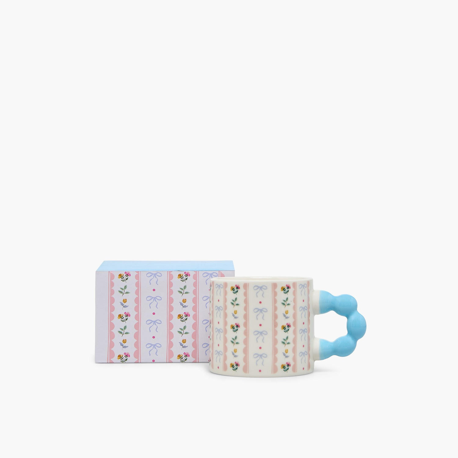 Floral and Bow Print New Bone China Mug with Handle - 355 ml-household-dining-teaandcoffee-mugsandcups-image-1