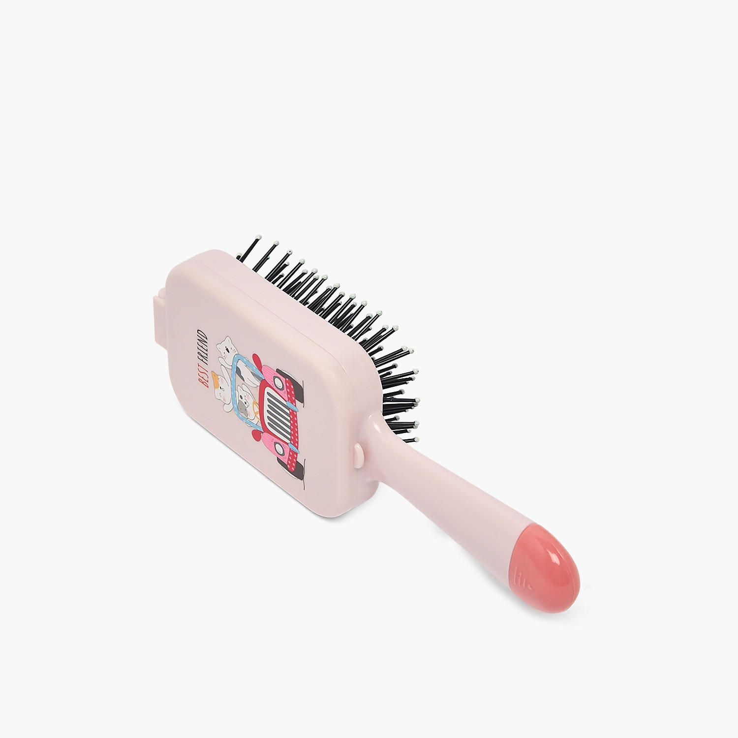 Findz Cat Print Paddle Hairbrush with Mirror-women-hairaccessories-brushesandcombs-image-1