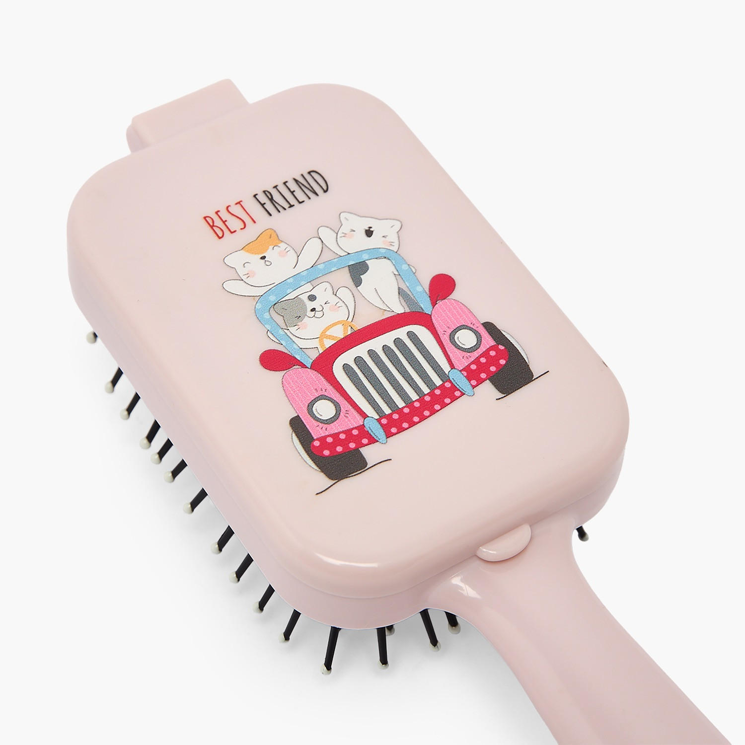 Findz Cat Print Paddle Hairbrush with Mirror-women-hairaccessories-brushesandcombs-image-4
