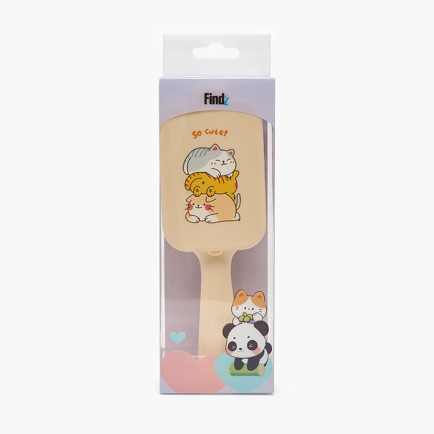 Findz Cat Print Paddle Hairbrush with Mirror-women-hairaccessories-brushesandcombs-image-5