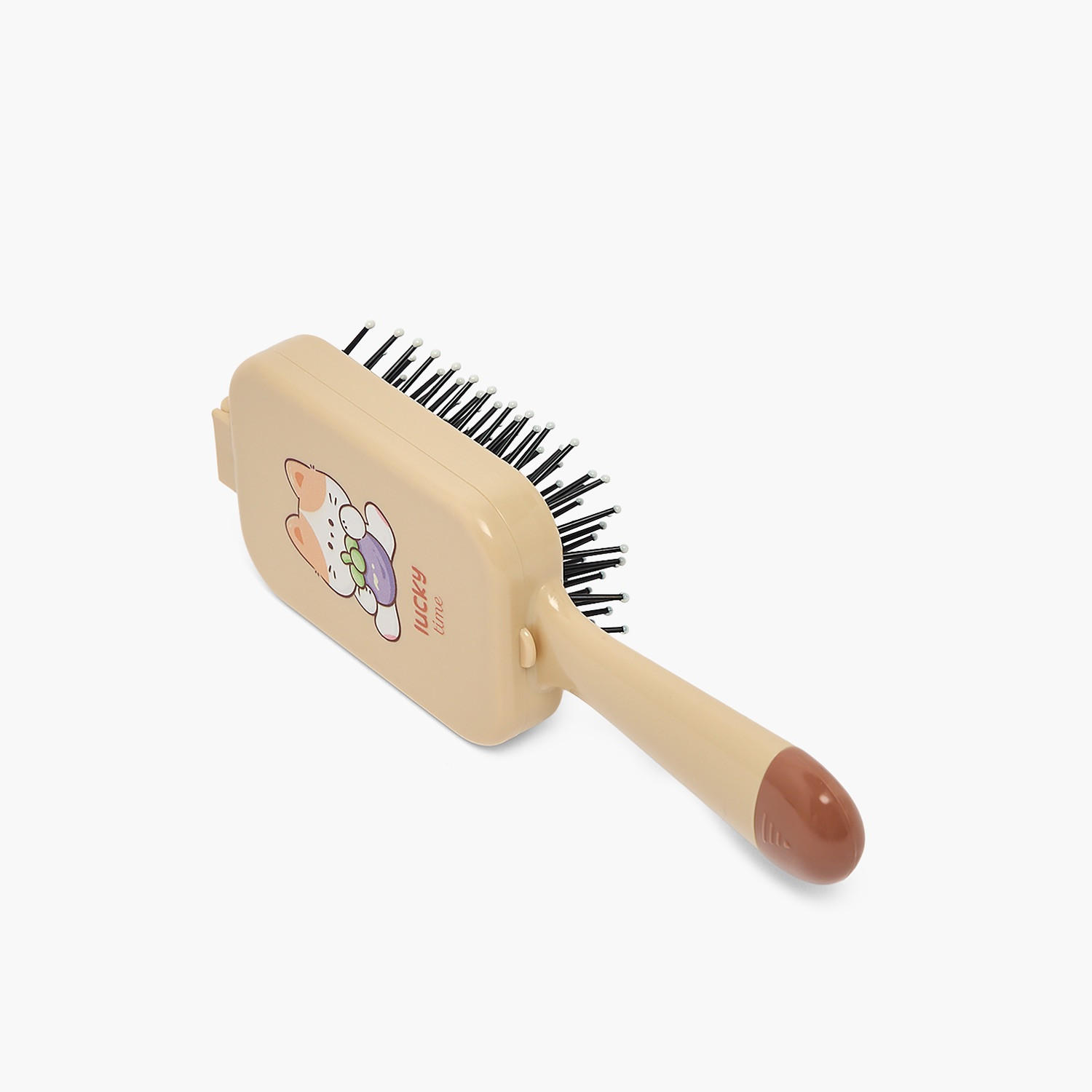 Findz Cat Print Paddle Hairbrush with Mirror-women-hairaccessories-brushesandcombs-image-1